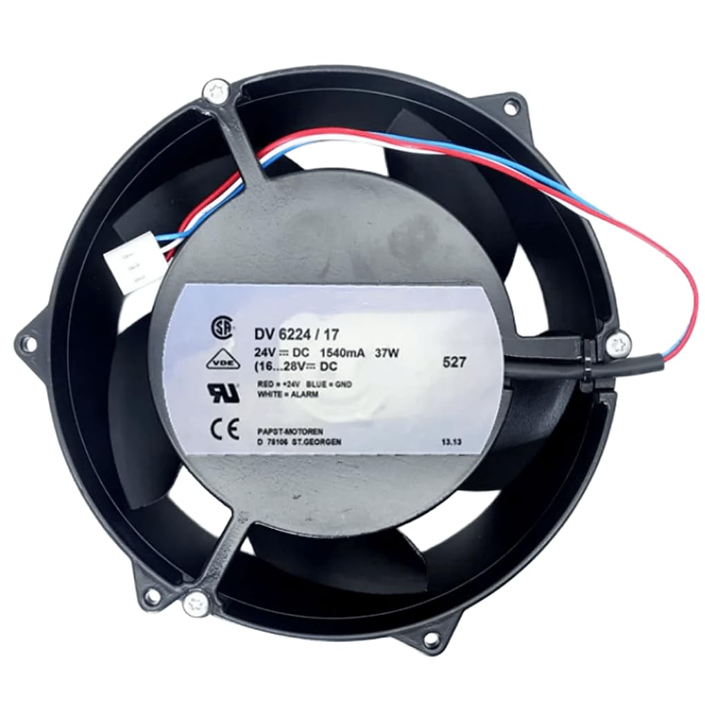 24V DC 17251 Cooling Fan 172x172x51mm 4-Wire - 37W 1540mA High Performance Cooling Fan for Electronics, Servers, and Industrial Equipment - Perfect for PC Cooling, Cabinet Ventilation, and Power Supply Systems