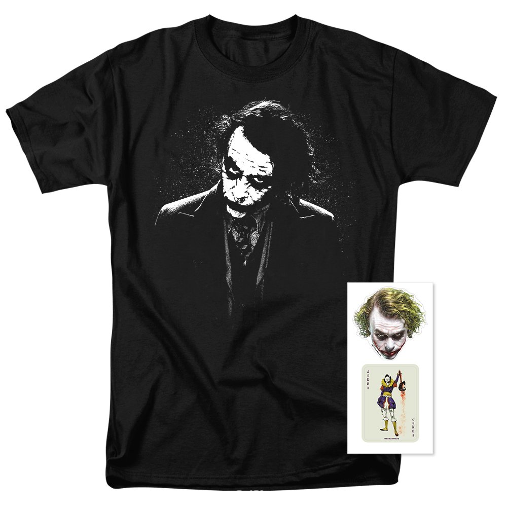 Popfunk Classic The Dark Knight Heath Ledger Joker T-Shirt - Official Batman Movie Merchandise for Cosplay & Comic Con