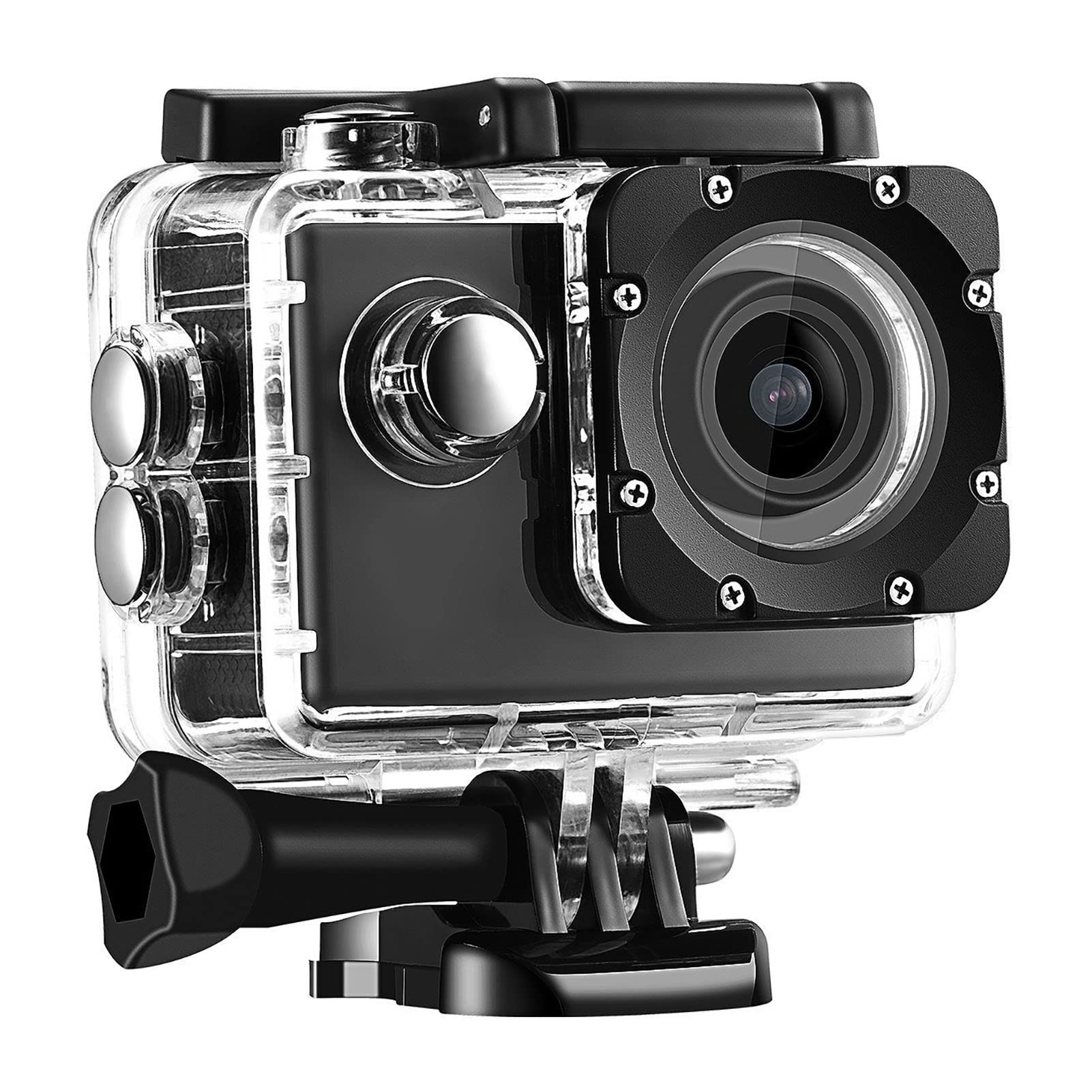12MP HD Waterproof Action Camera - Underwater Diving, Biking & Outdoor Sports Video Camera with Mounting Accessories Kit (Black) | Perfect for Snorkeling, Surfing, Cycling & Adventure Travel