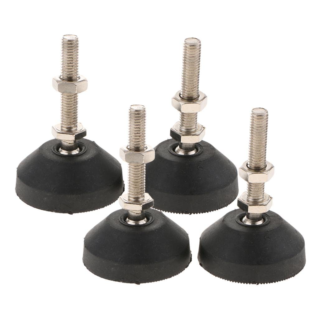 Heavy Duty Adjustable Furniture Leveling Feet - 60mm Base, M10x50mm Thread (4-Pack) for Tables, Machines & Workbenches - Perfect for Uneven Floors & Stability