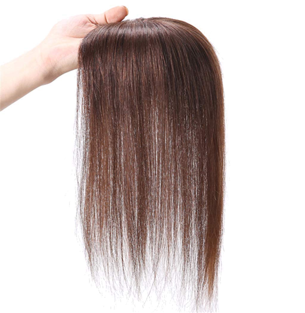 Clip-In Human Hair Toppers with Double Layer Silk Base - 16