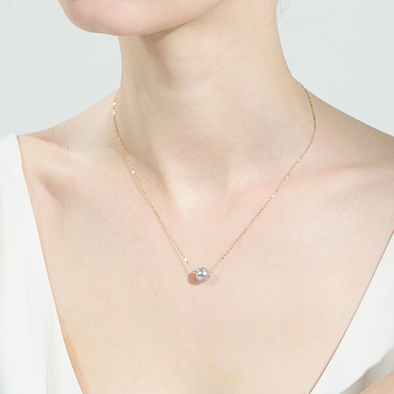 18K Solid Gold Akoya Madama Pearl Necklace - Classic Elegant Jewelry for Women, Gift for Her, Anniversary, Wedding, Birthday, Special Occasions