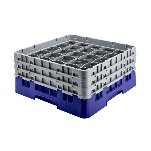 Cambro 36S534186 Camrack Glass Rack - 36 Compartment Storage Organizer for Bars, Restaurants & Commercial Kitchens - Navy Blue Commercial Dishware Organizer