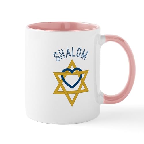 White/Pink Inside - Shalom Heart Mugs
