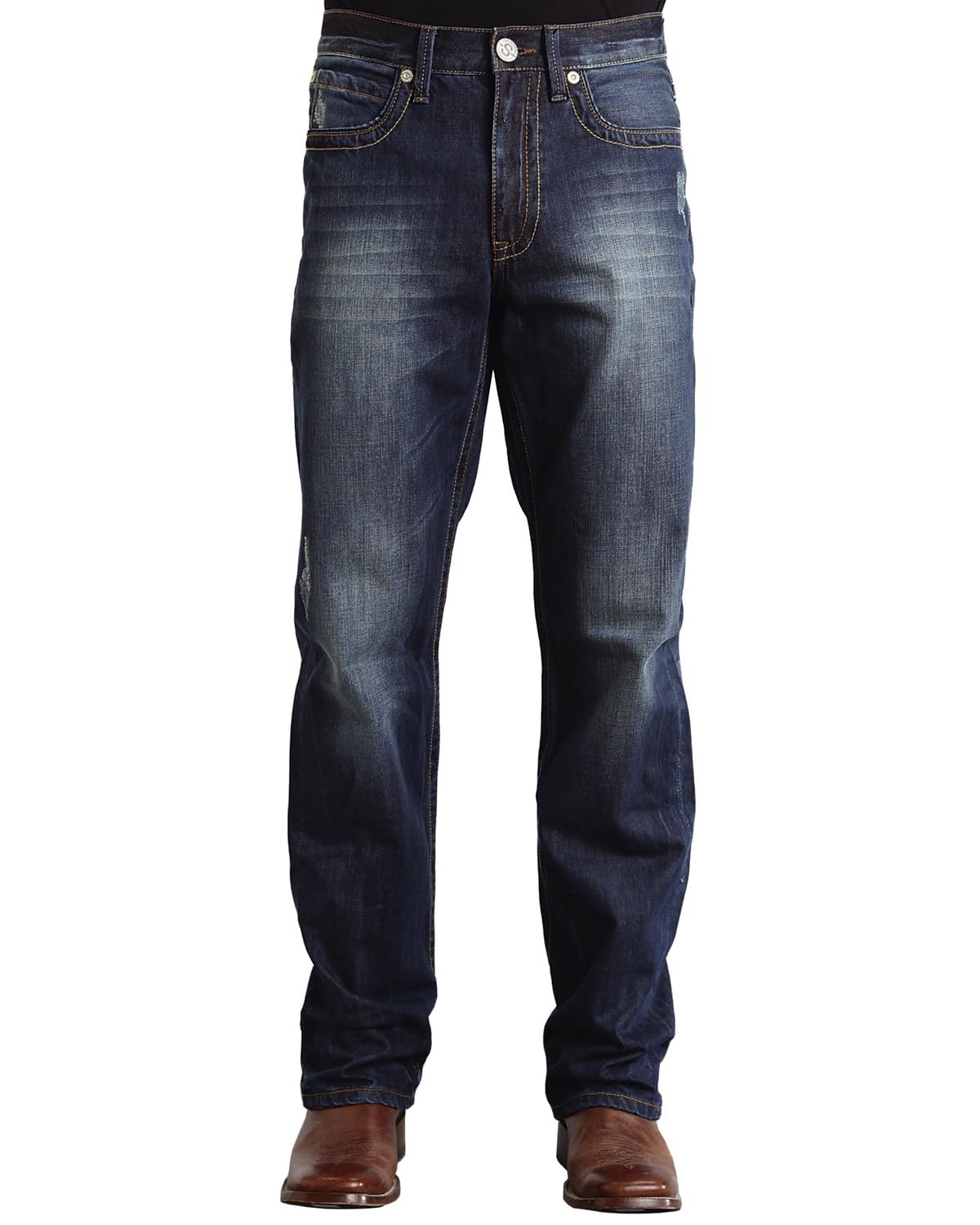Stetson Men's Modern Straight Leg Jeans - Blue Denim, 40x32 Size | Comfortable Casual & Work Pants for Everyday Wear