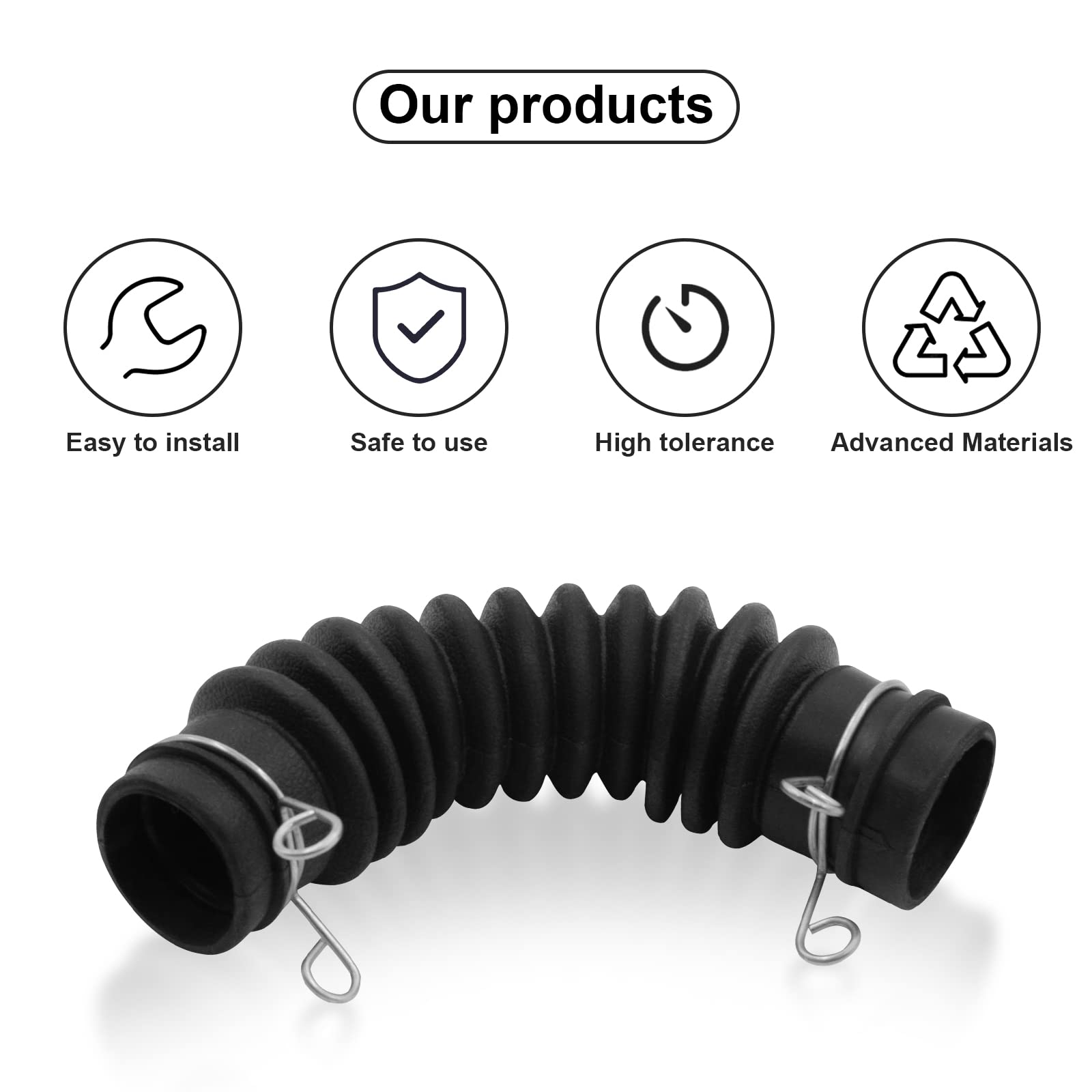 **AEM73213001 Washer Drain Hose Assembly - Heavy Duty Tub-to-Pump Connector with Stainless Steel Clamps - Compatible with LG Washing Machines - Perfect for Laundry Room Repairs & Appliance Maintenance**