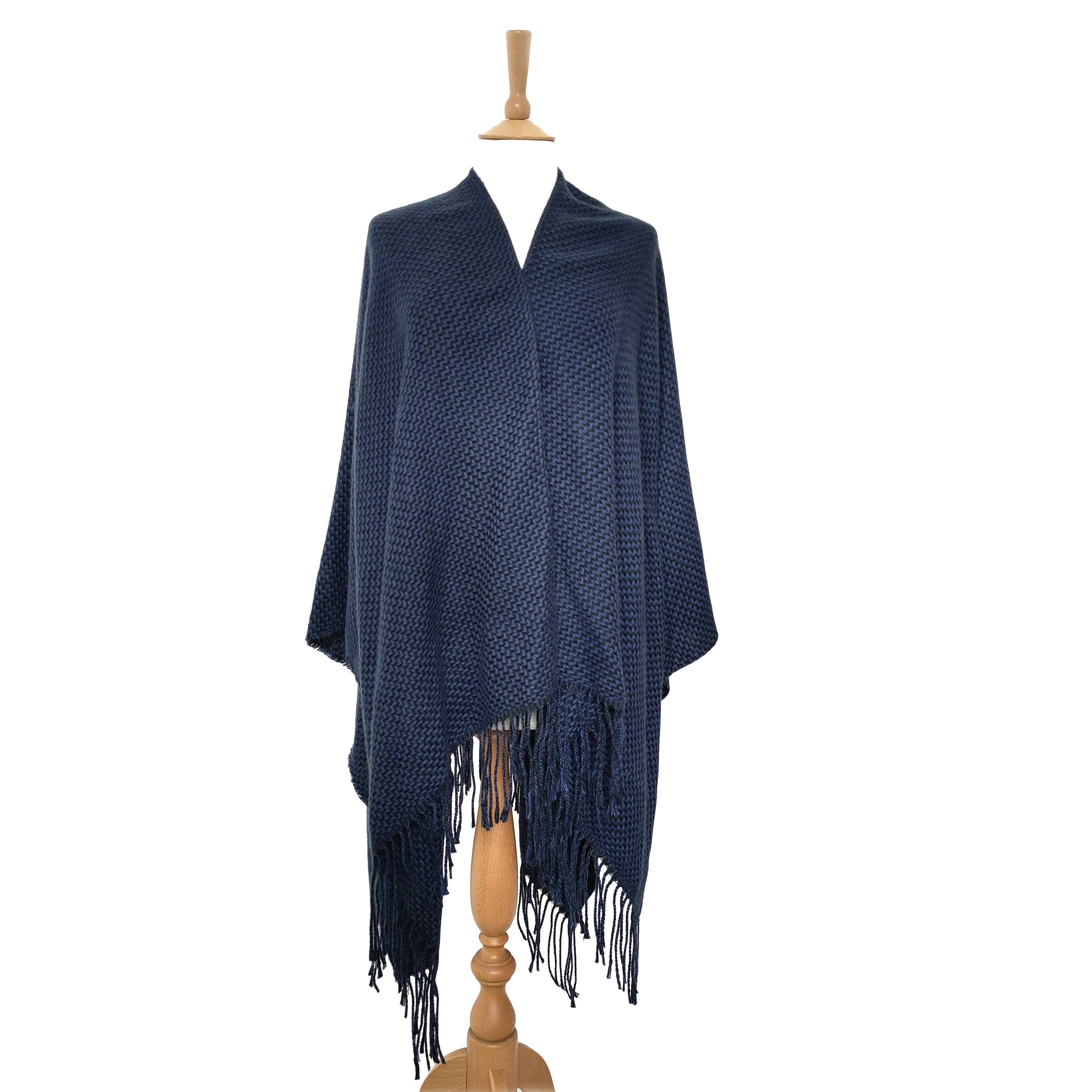 Cozy Winter Warmer Wrap Scarf - Midnight Blue (130x135cm) Large Soft Blanket Shawl for Women - Perfect for Cold Weather, Lounging, Travel & Gift Giving