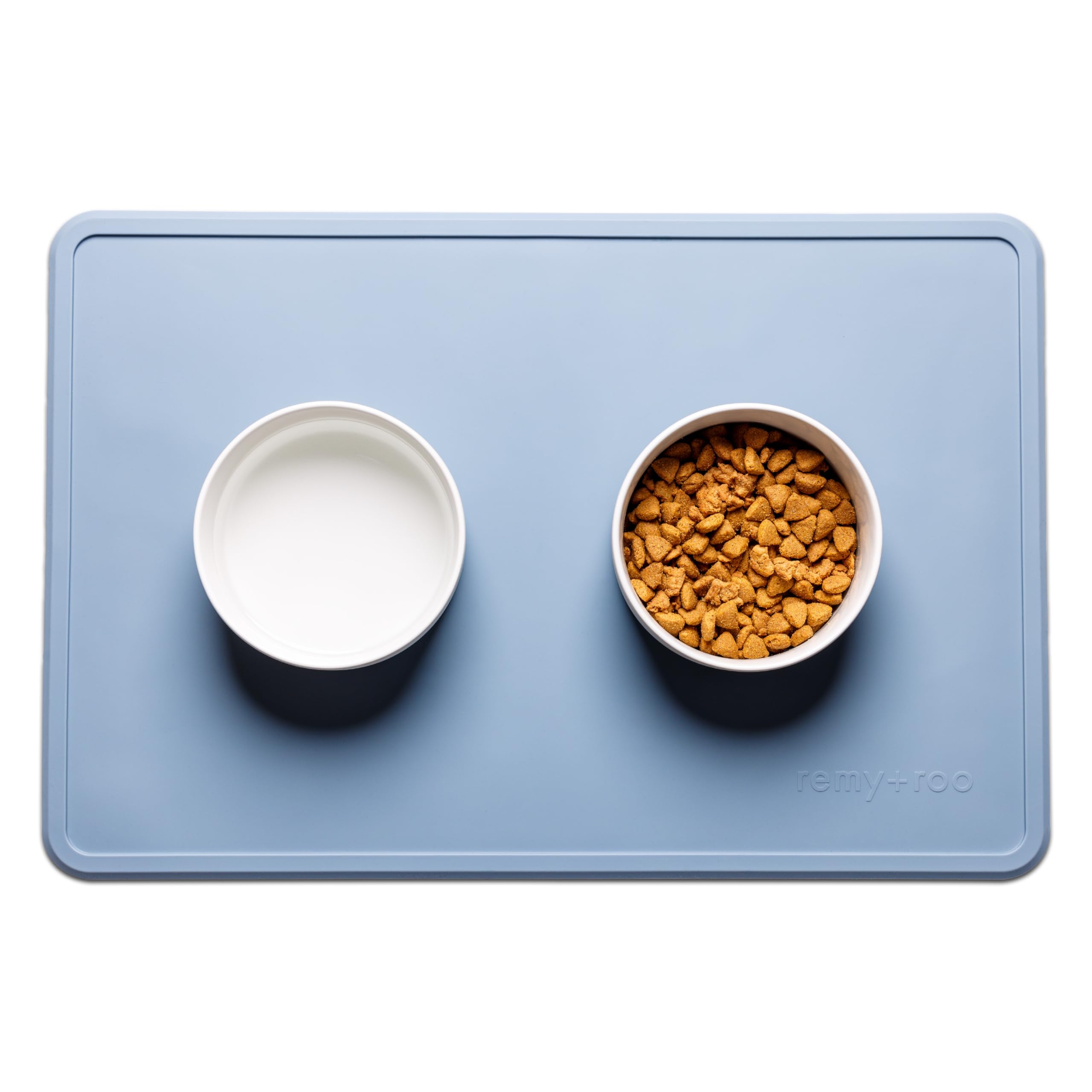 Premium Non-Slip Silicone Pet Bowl Mat for Dogs & Cats - Dusty Blue | Waterproof, Dishwasher Safe | Perfect for Food & Water Bowls, Mess-Free Feeding at Home or Travel