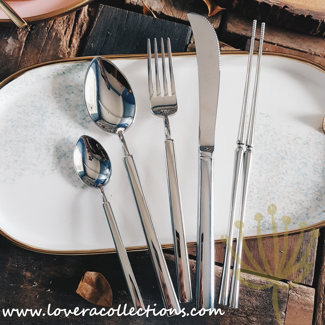 Claris Shiny Gold Ion Plated Stainless Steel SS304 Cutlery Set - Premium 18-Piece Flatware Collection for Fine Dining & Special Occasions