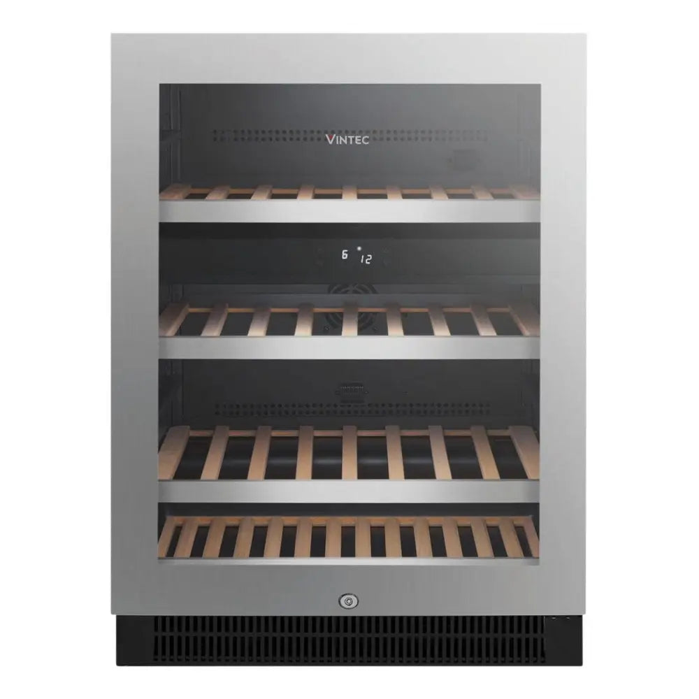 Vintec VWD050SSB 50 Bottle Dual Zone Wine Cooler Refrigerator - Perfect for Home, Office, or Restaurant Wine Storage and Display