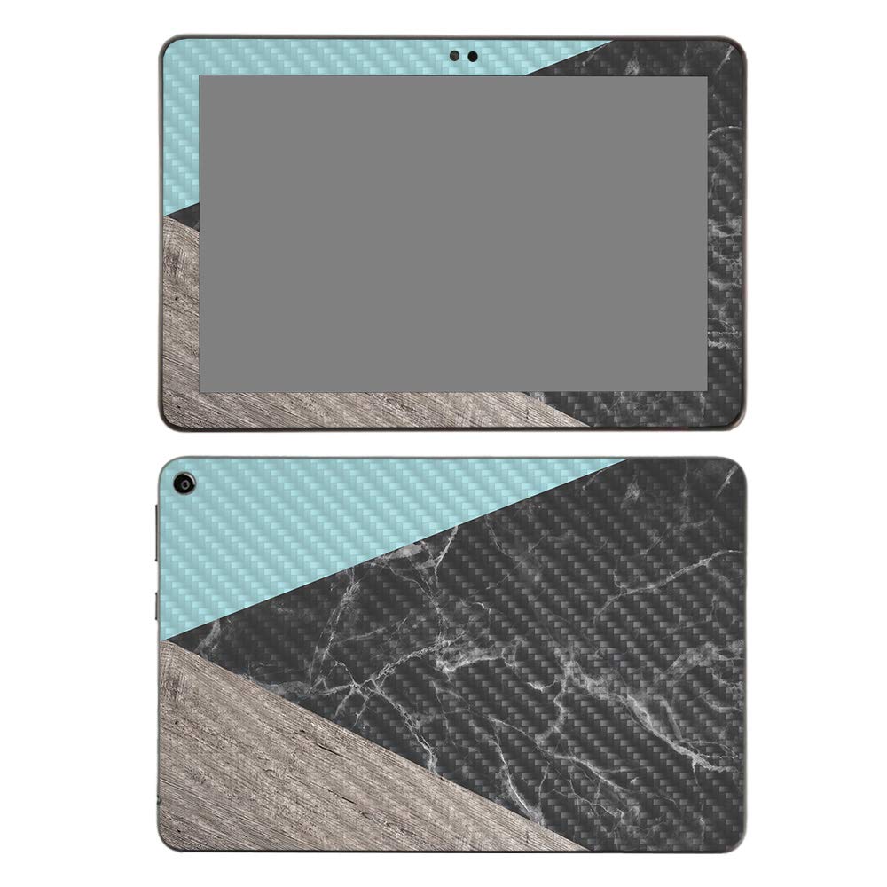 MightySkins Carbon Fiber Skin for Amazon Fire HD 8 (2020) - Wood & Marble Design | Protective Durable Textured Cover | Easy to Apply | Made in USA | Perfect for Home, Office & Travel Use
