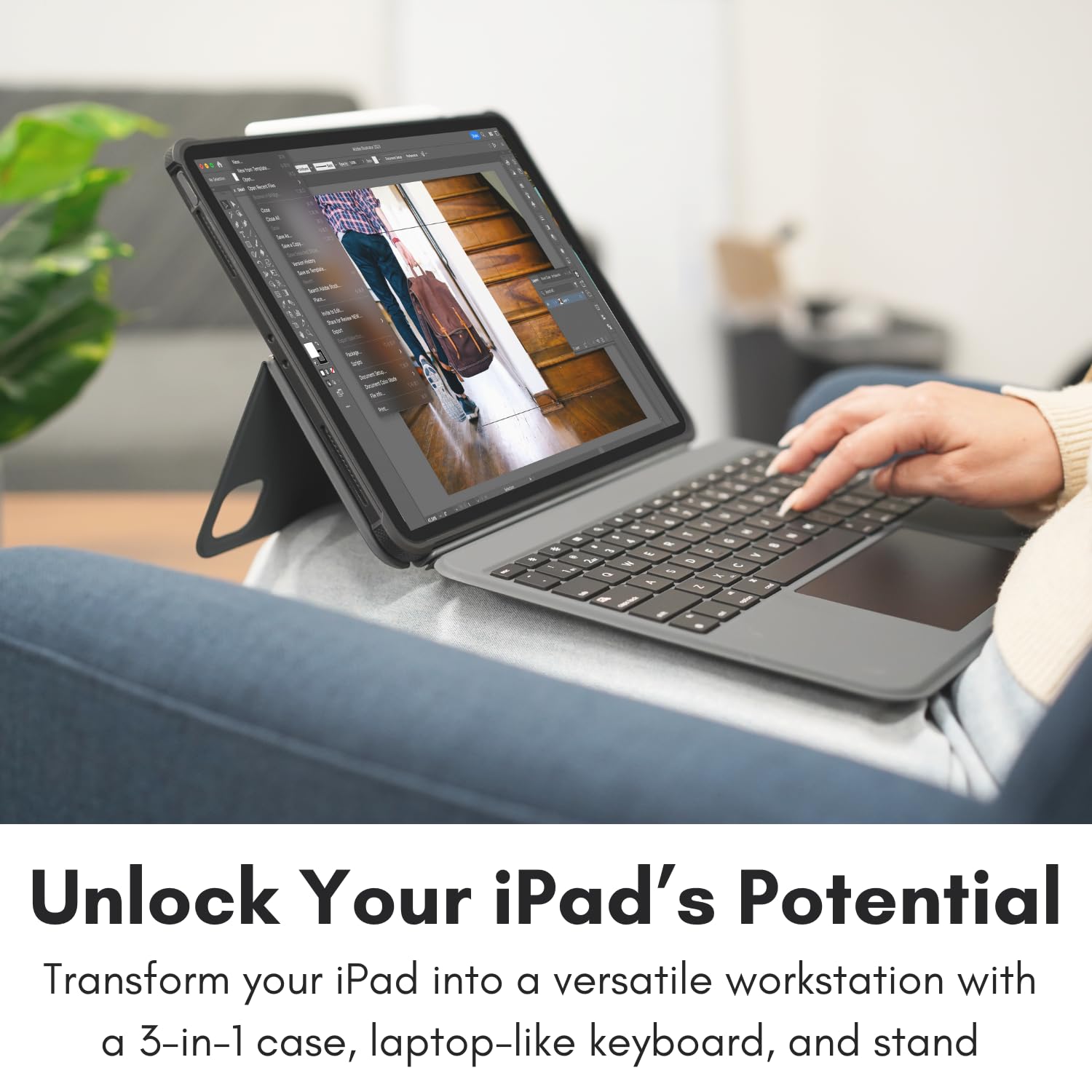 Macally iPad Pro 11 Inch M4 Keyboard Case (2024 7th Gen) - Detachable Backlit Keyboard with Trackpad, Multi-Angle Stand, Apple Pencil Holder - Perfect for Work, Study & Travel
