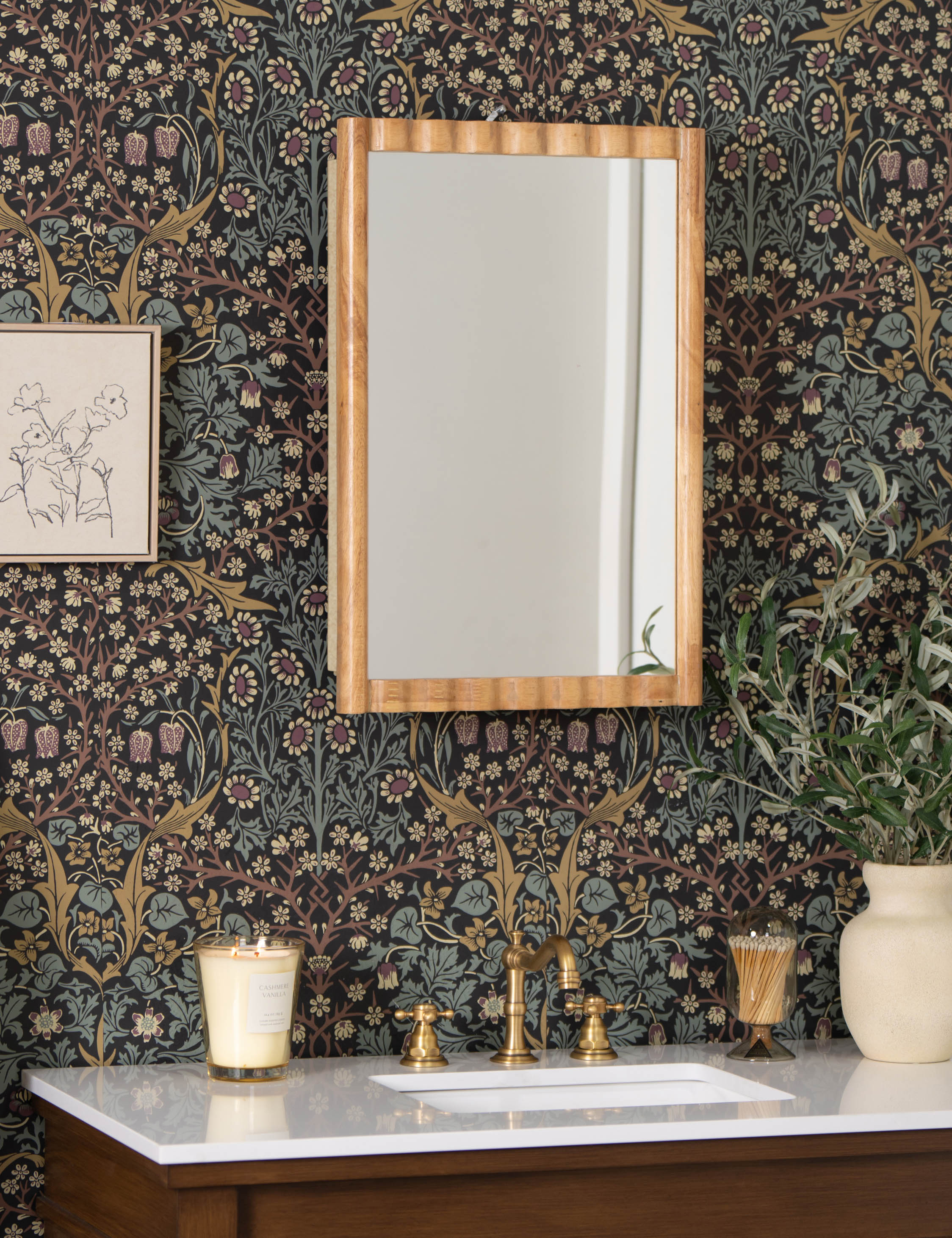 Brannic Wall Mounted Medicine Cabinet with Mirror - Rustproof & Waterproof Bathroom Storage for Toiletries & Essentials - Perfect for Bathroom, Vanity, and Bedroom Organization