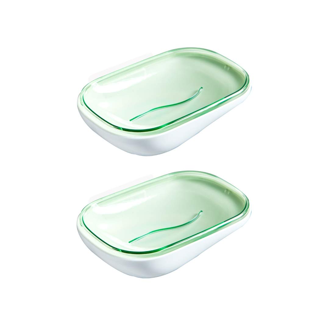 Creative Wall-Mounted Soap Holder - Cute Green Soap Box with 2 Soap Dishes, No Drill Bathroom Organizer for Shower & Sink - Perfect Space-Saving Solution for Small Bathrooms