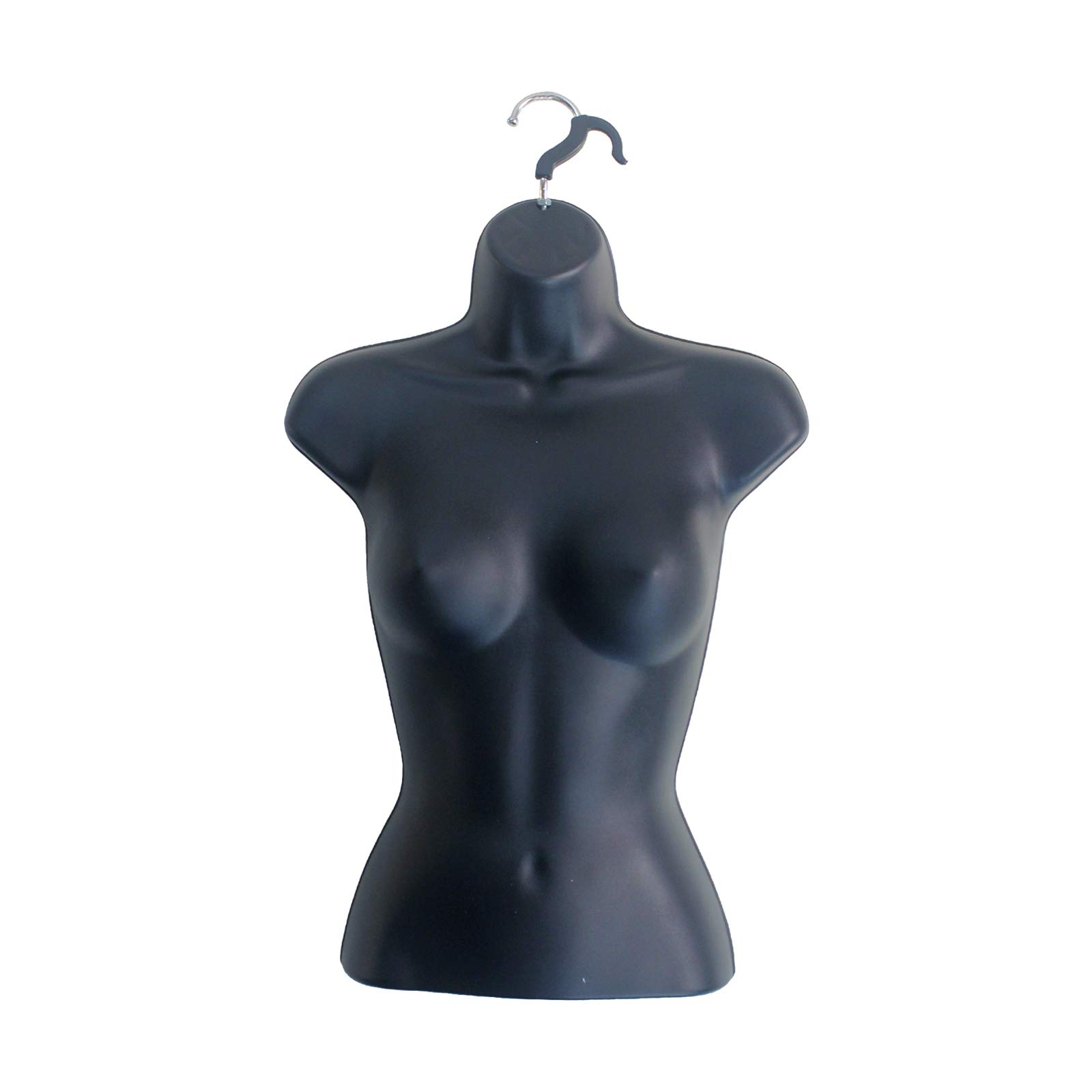 Black Female Hollow Back Mannequin Torso Set with Hanging Hook - Size S/M (10 Pack) - Perfect for Retail Stores, Boutique Displays & Fashion Showrooms