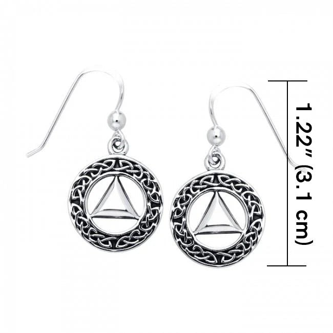 Celtic AA Symbol Sterling Silver Earrings for Women - Elegant Irish Jewelry Gift for St. Patrick's Day, Wedding & Everyday Wear