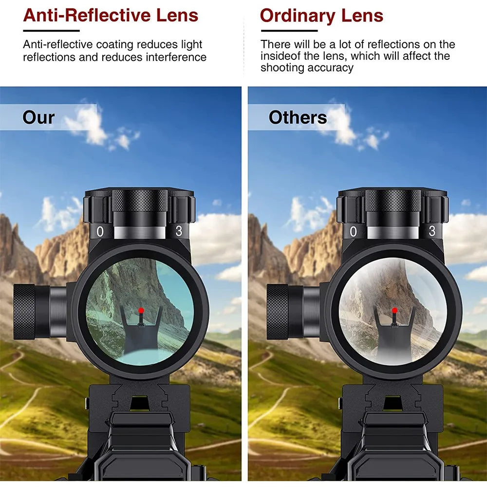 1x30mm Tactical Red Dot Sight Scope with 11/20mm Picatinny Rail Mount - Perfect for Hunting, Shooting & Airsoft | Durable Optical Sight for Outdoor Adventures & Tactical Gear