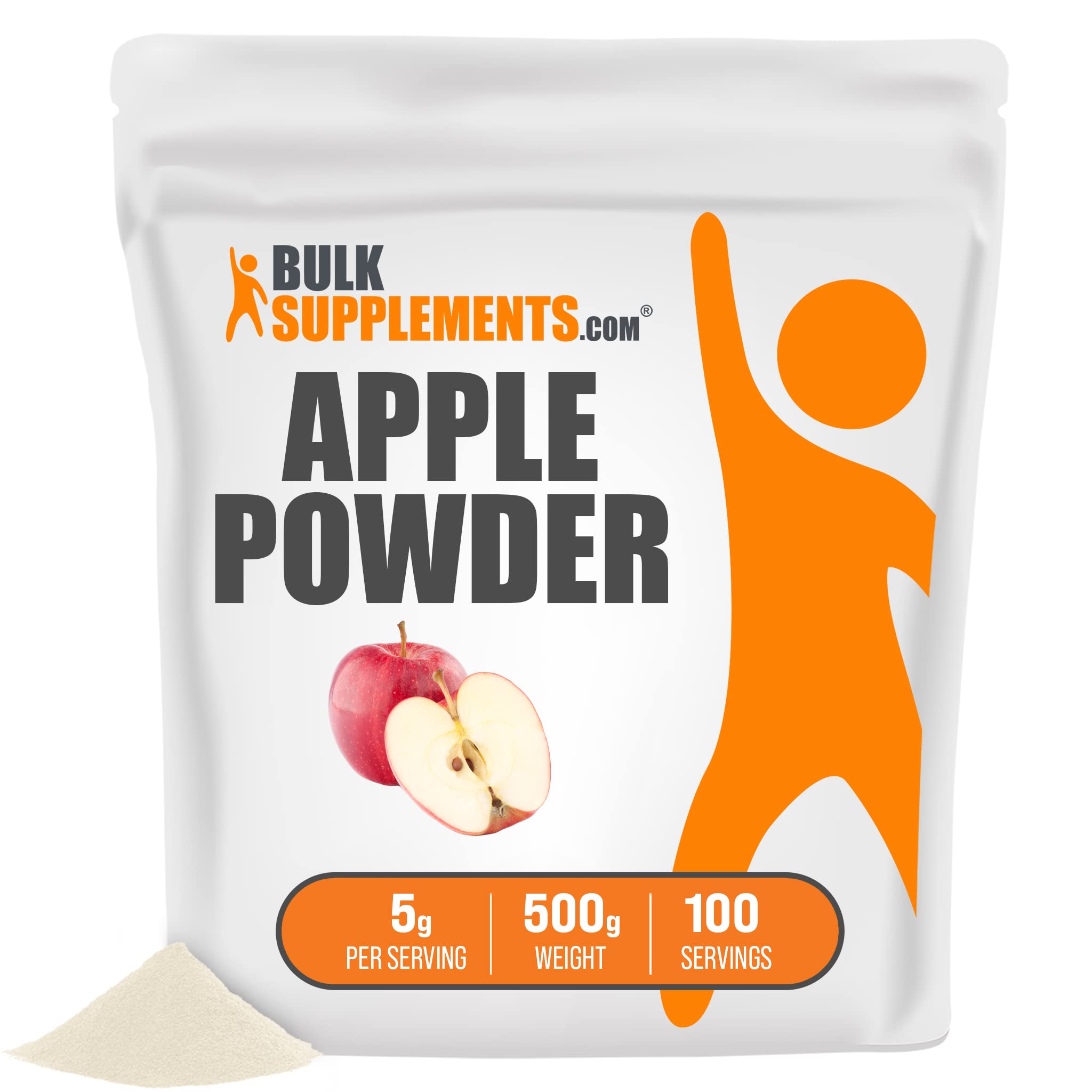 BulkSupplements Apple Powder - Natural Flavoring Powder for Smoothies, Baking & Drinks - Soluble Fiber Supplement with High Fiber Content (500g, 1.1lb) - Perfect for Healthy Recipes, Protein Shakes & Digestive Support