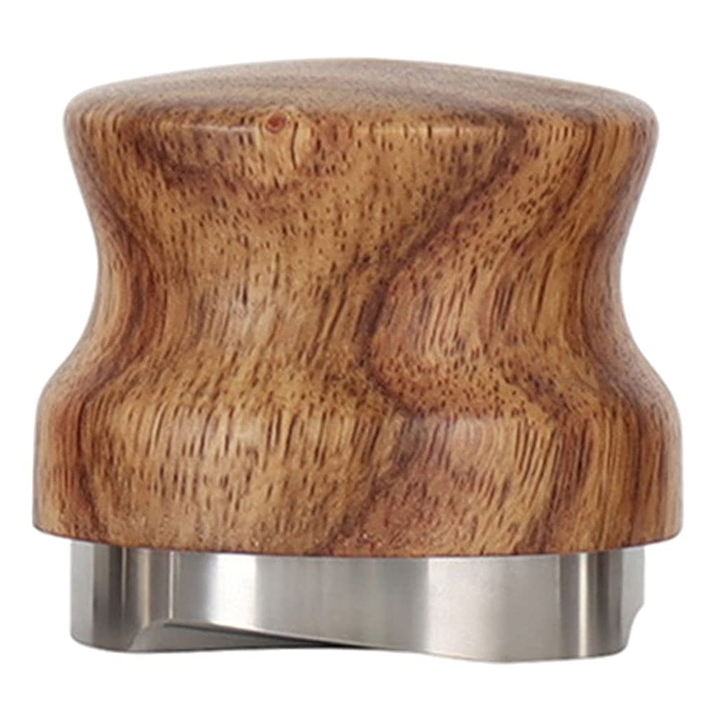 Premium Baoblaze 53mm Stainless Steel Coffee Distributor & Tamper - Wood Handle, Rustproof Design with Three Angled Slopes for Espresso Preparation | Perfect for Home Baristas & Coffee Shops