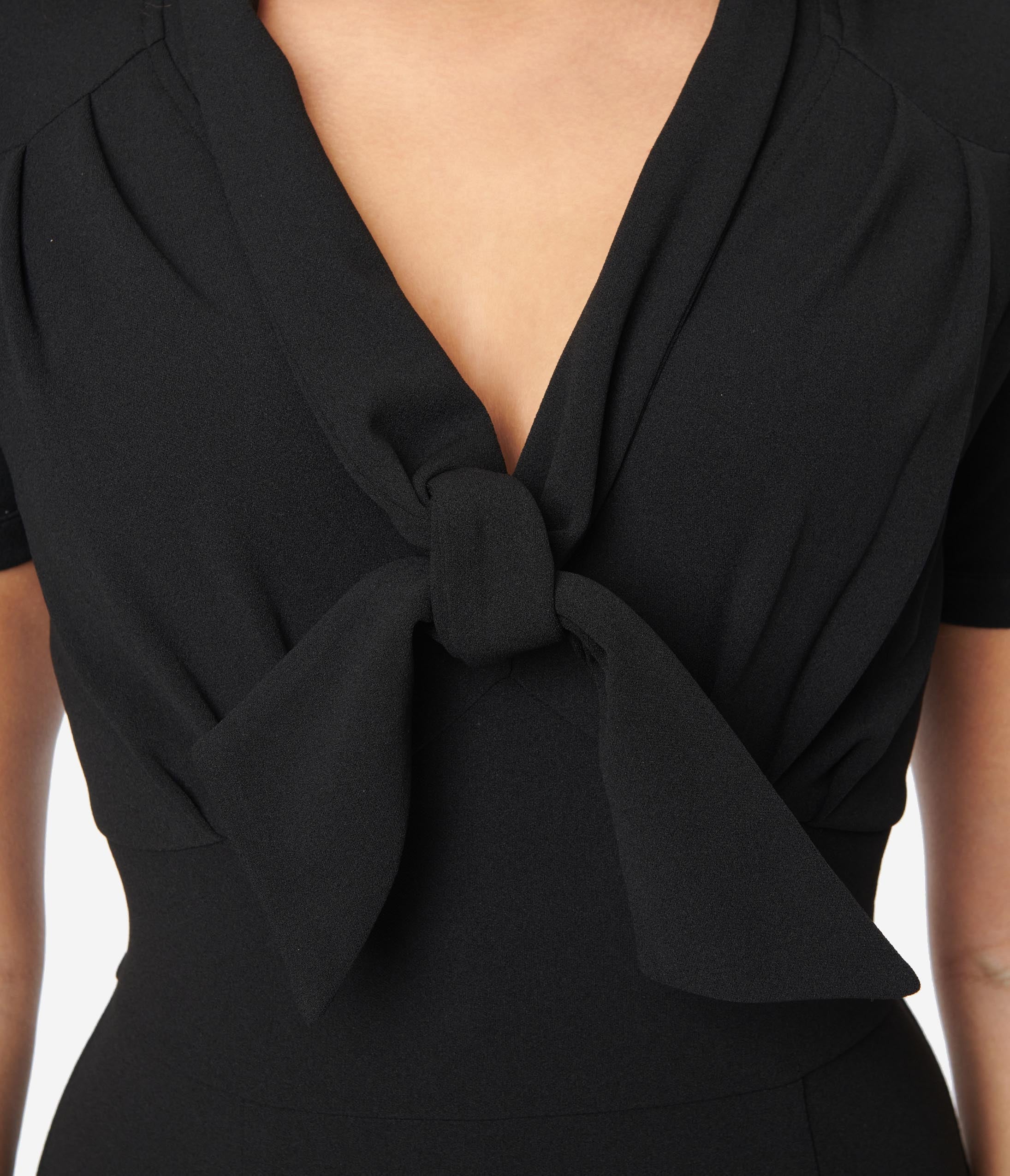 Vintage 1940s Black Holloway Wiggle Dress - Retro Swing Dress for Women, Perfect for 1940s Themed Parties, Swing Dancing, and Vintage Fashion Lovers