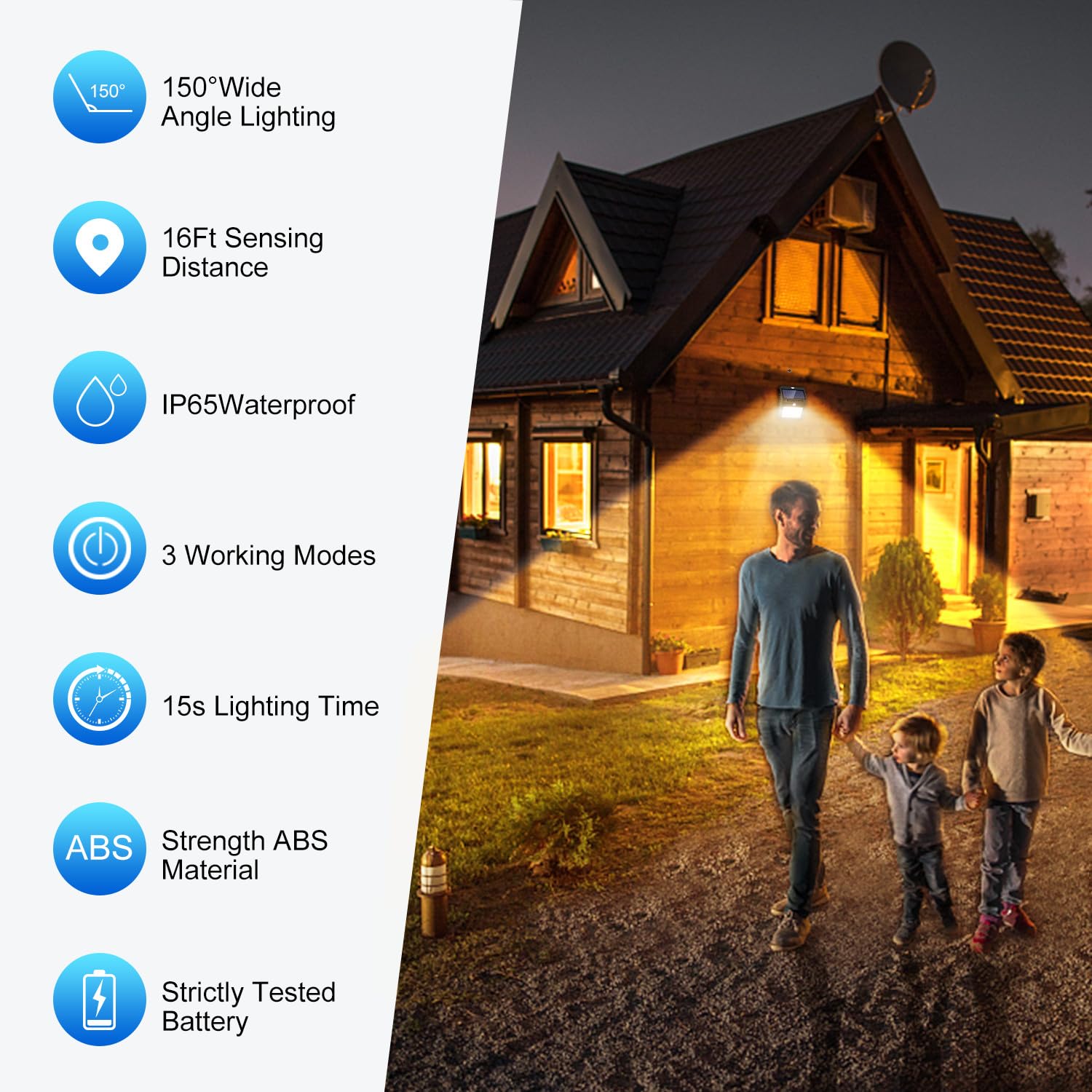 6 Pack Solar Motion Sensor Outdoor Lights - IP65 Waterproof Solar Fence Lights with 3 Lighting Modes (Warm White) for Garden, Pathway, Yard & House Security | Weatherproof Solar Powered Landscape Lighting