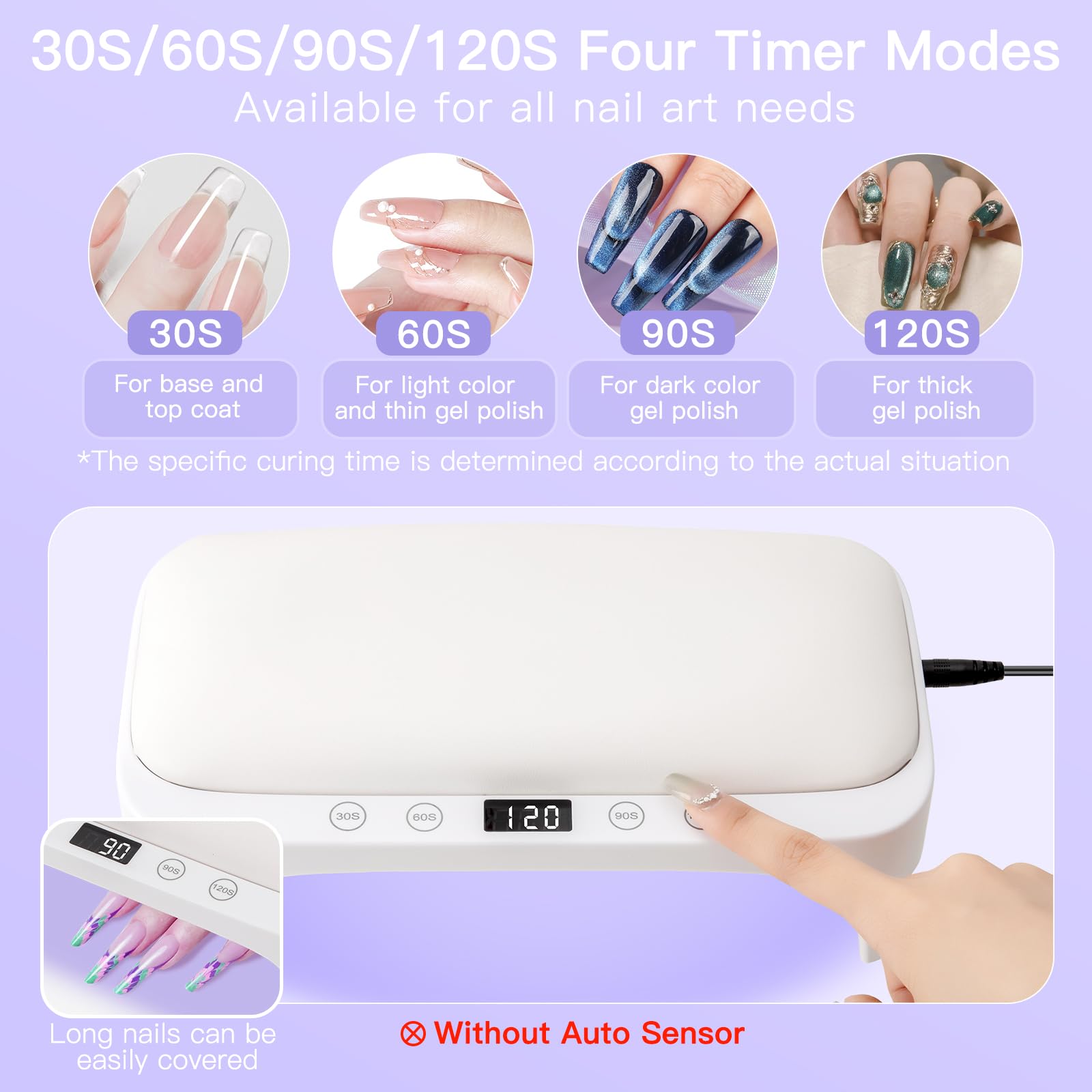 Professional LED UV Nail Lamp with Gloves & Arm Rest - 48W Foldable Gel Nail Dryer with 4 Timers for Salon & Home Manicure | Perfect for Gel Polish Curing, Nail Art, DIY Nails & Professional Nail Tech Use