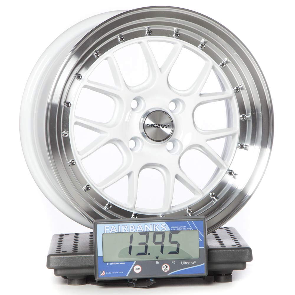 Circuit Performance CP27 15x7 Gloss White 4-100 [+35mm] Alloy Wheels Rims - Compatible with Acura Integra, Honda Civic, Mazda Miata - Perfect for Street Performance & Custom Car Upgrades