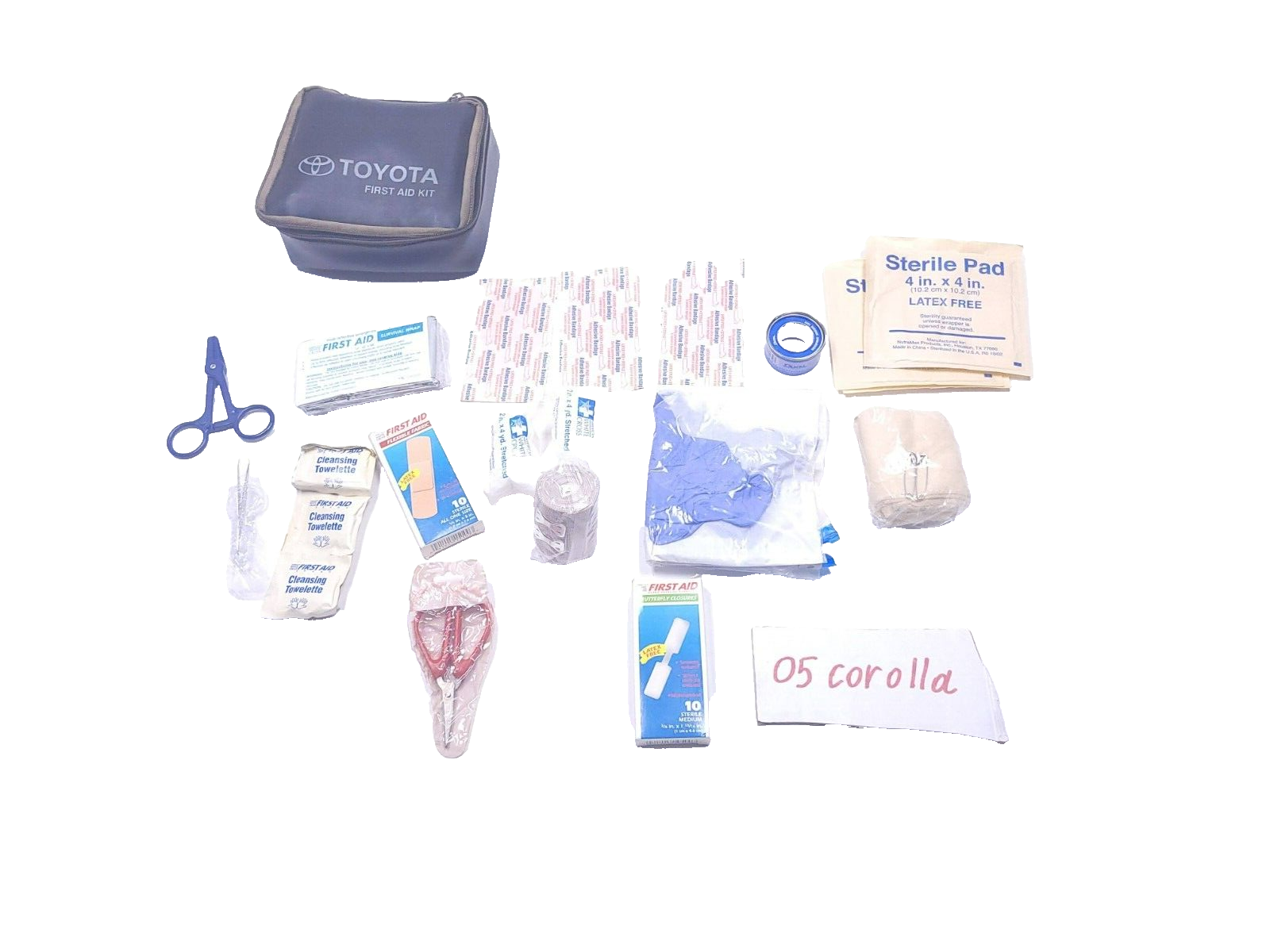 Original Toyota Corolla First Aid Kit OEM (2003-2008) - Emergency Medical Supplies for Car, Home & Travel Safety