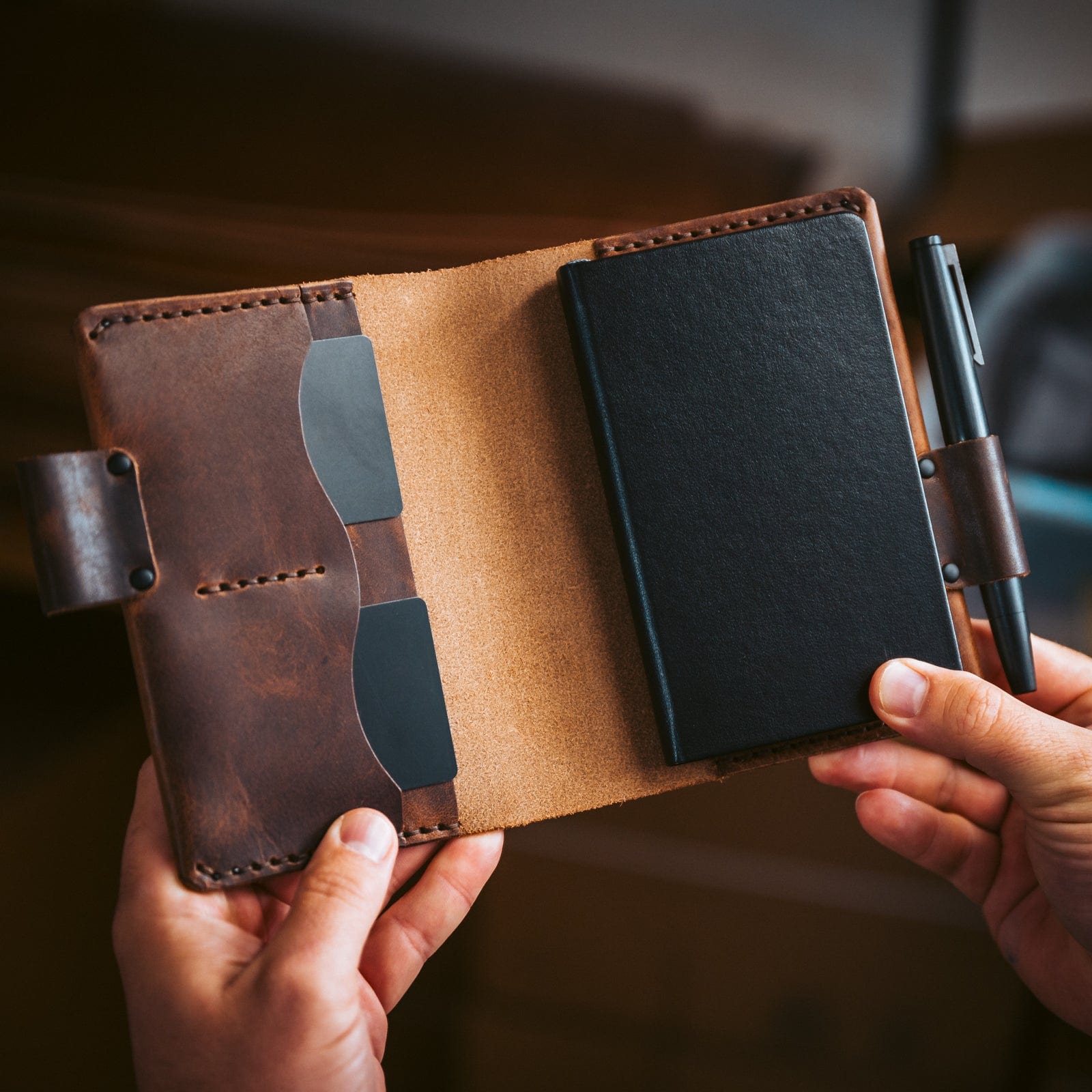 Premium Leather Leuchtturm1917 Pocket Notebook Cover - Slim Protective Case for A5 Notebooks - Perfect for Journaling, Sketching & Daily Planning