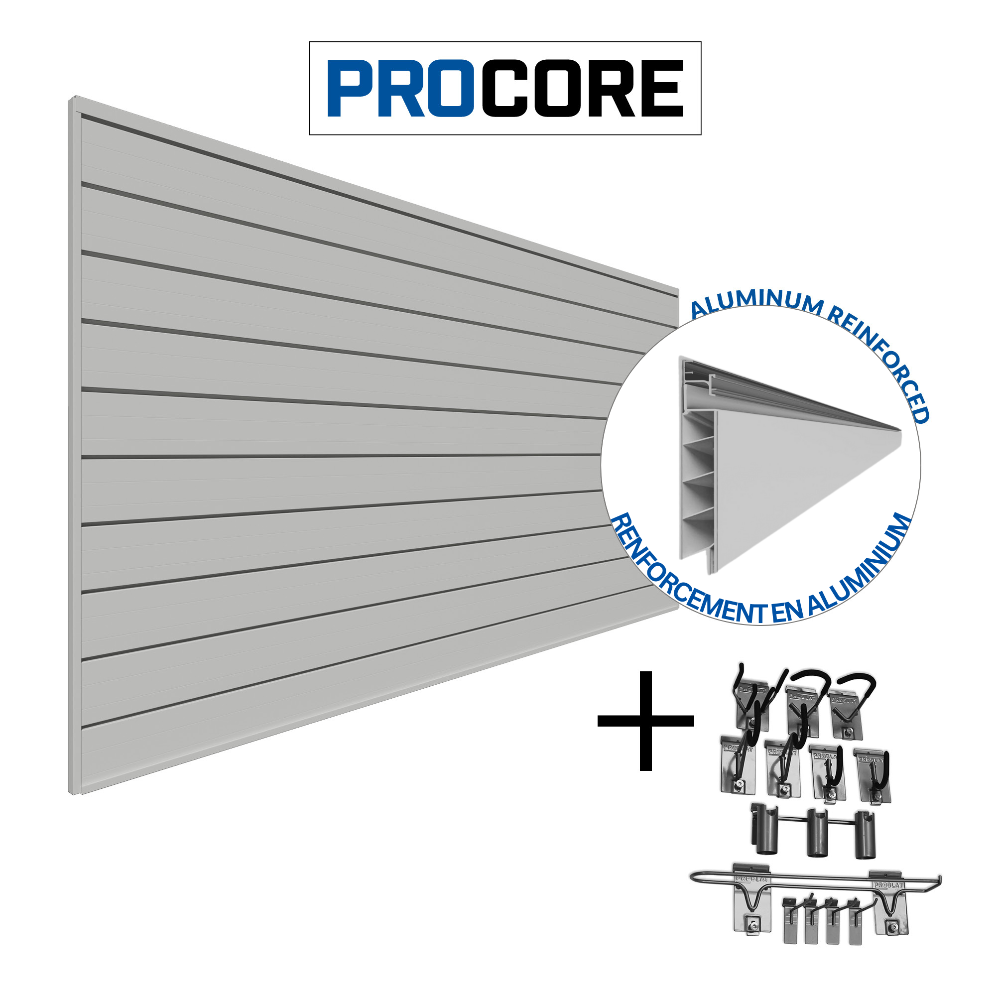 PROCORE Slatwall Sports Bundle - Wall Mounted Storage System for Sports Equipment - Perfect for Gyms, Garages, and Home Organization