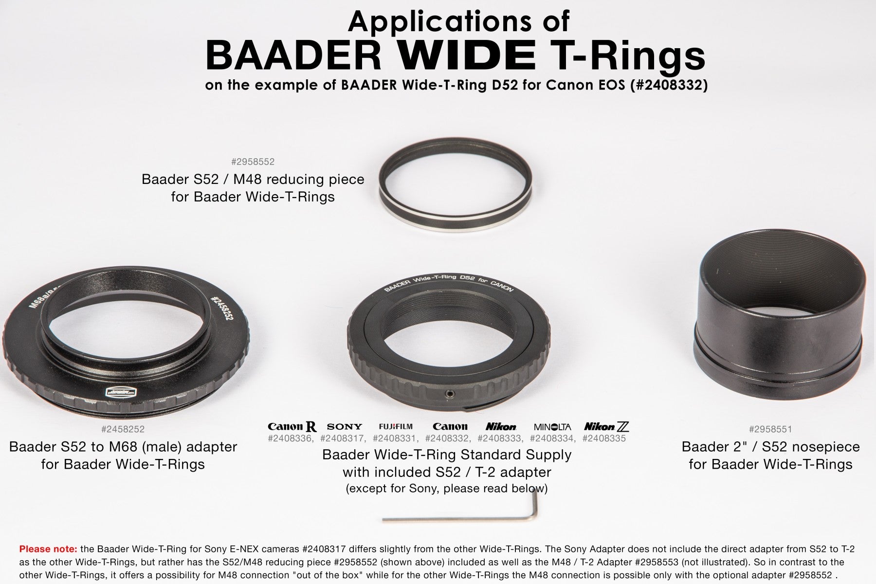 BAADER T Ring Adapter for Canon DSLR & Mirrorless Cameras - Compatible with EF & RF Mount Lenses - Perfect for Astrophotography & Telescope Photography