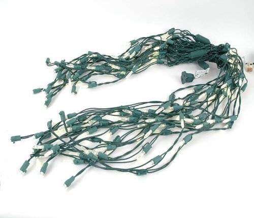 150 Warm White LED Icicle Christmas Lights - 15ft Green Wire, Commercial Grade M5 Bulbs for Outdoor Holiday Decorations - Perfect for Roof, Eaves, Trees, and Holiday Displays