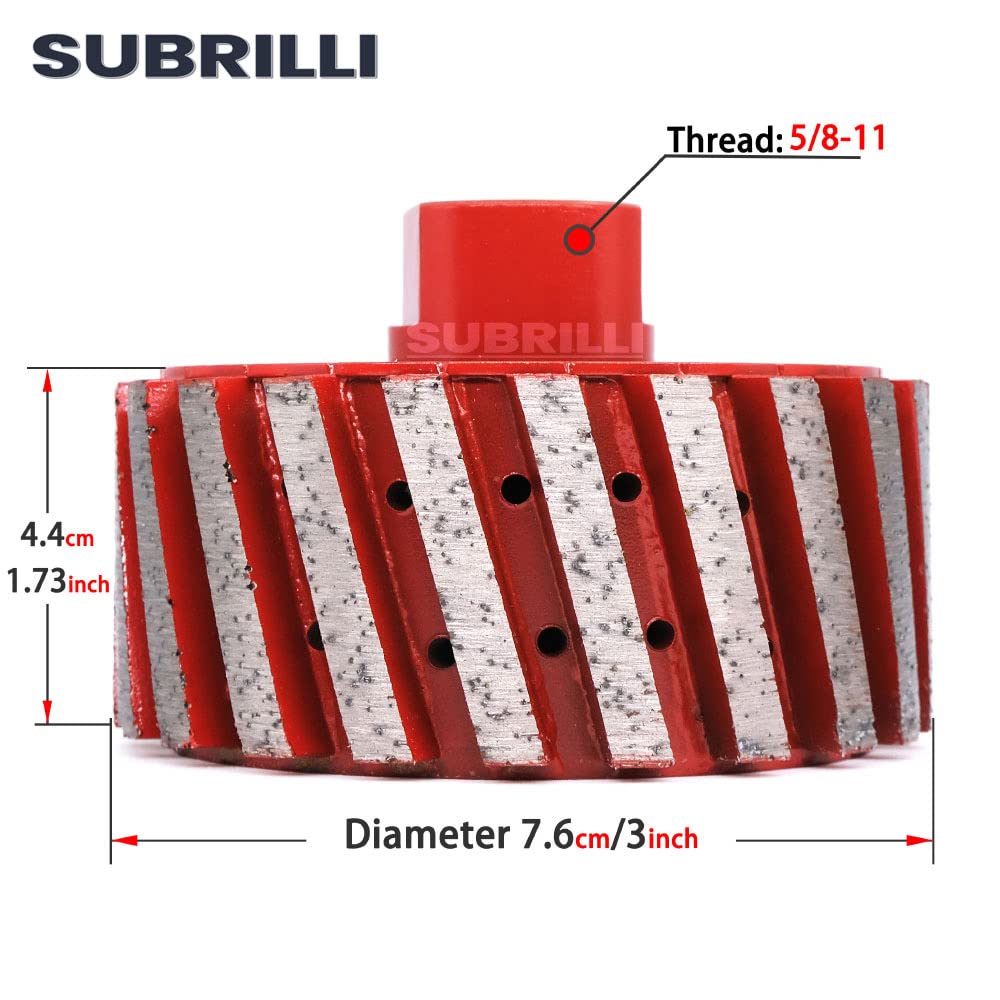 3 Inch Segmented Diamond Drum Wheel - Resin Filled, Zero Tolerance, Coarse Grit with 5/8