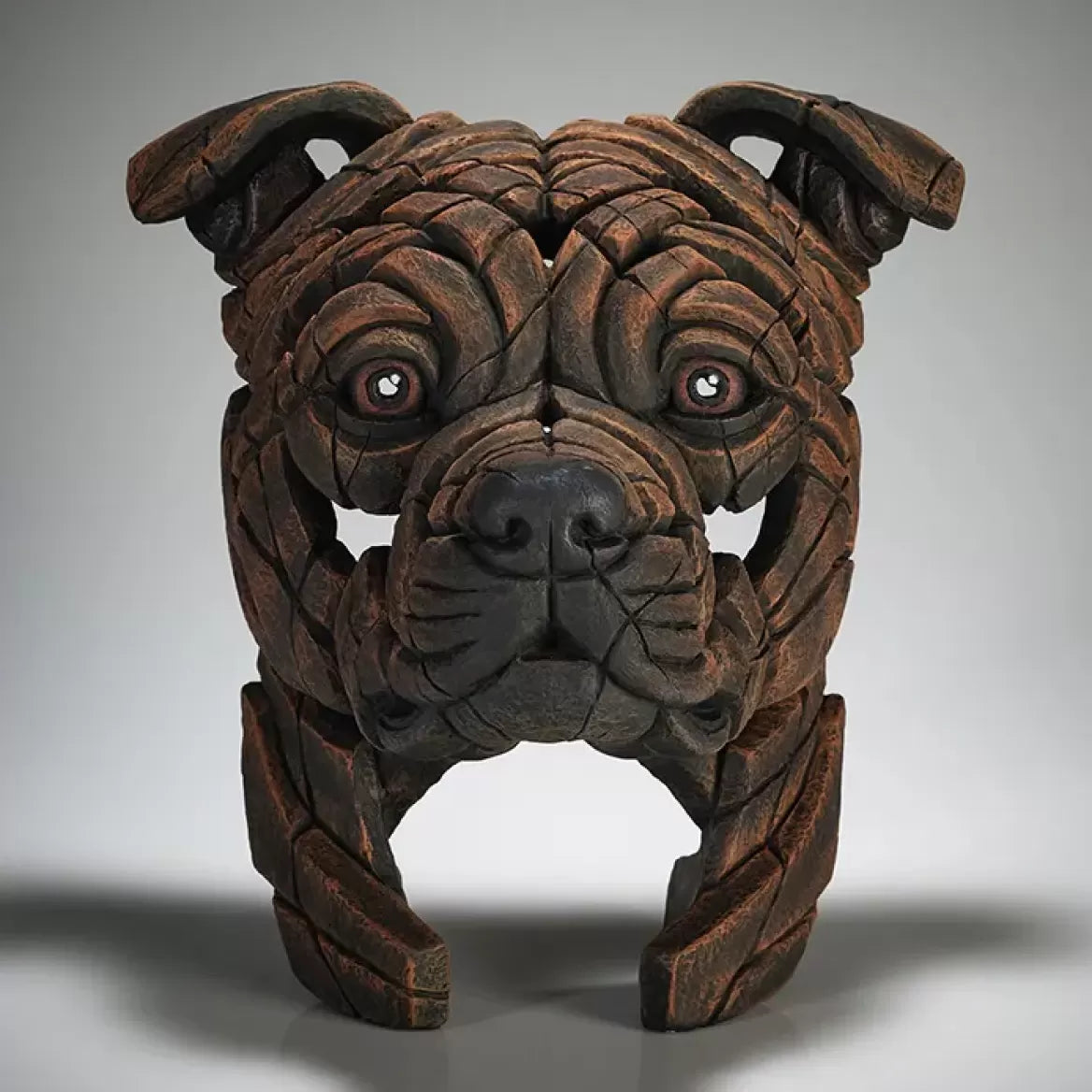 Edge Sculpture Staffordshire Bull Terrier Bust - Handcrafted Dog Statue for Home Decor, Office Desk, and Gift Giving