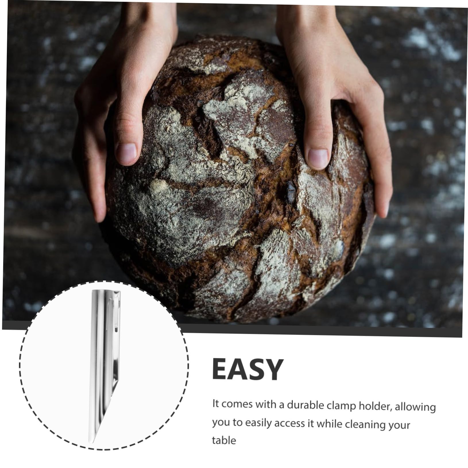 Portable Stainless Steel Kitchen Crumb Sweeper - Efficient Tabletop Cleaner for Crumbs, Food Particles & Messes - Perfect for Dining Tables, Countertops & Office Desks