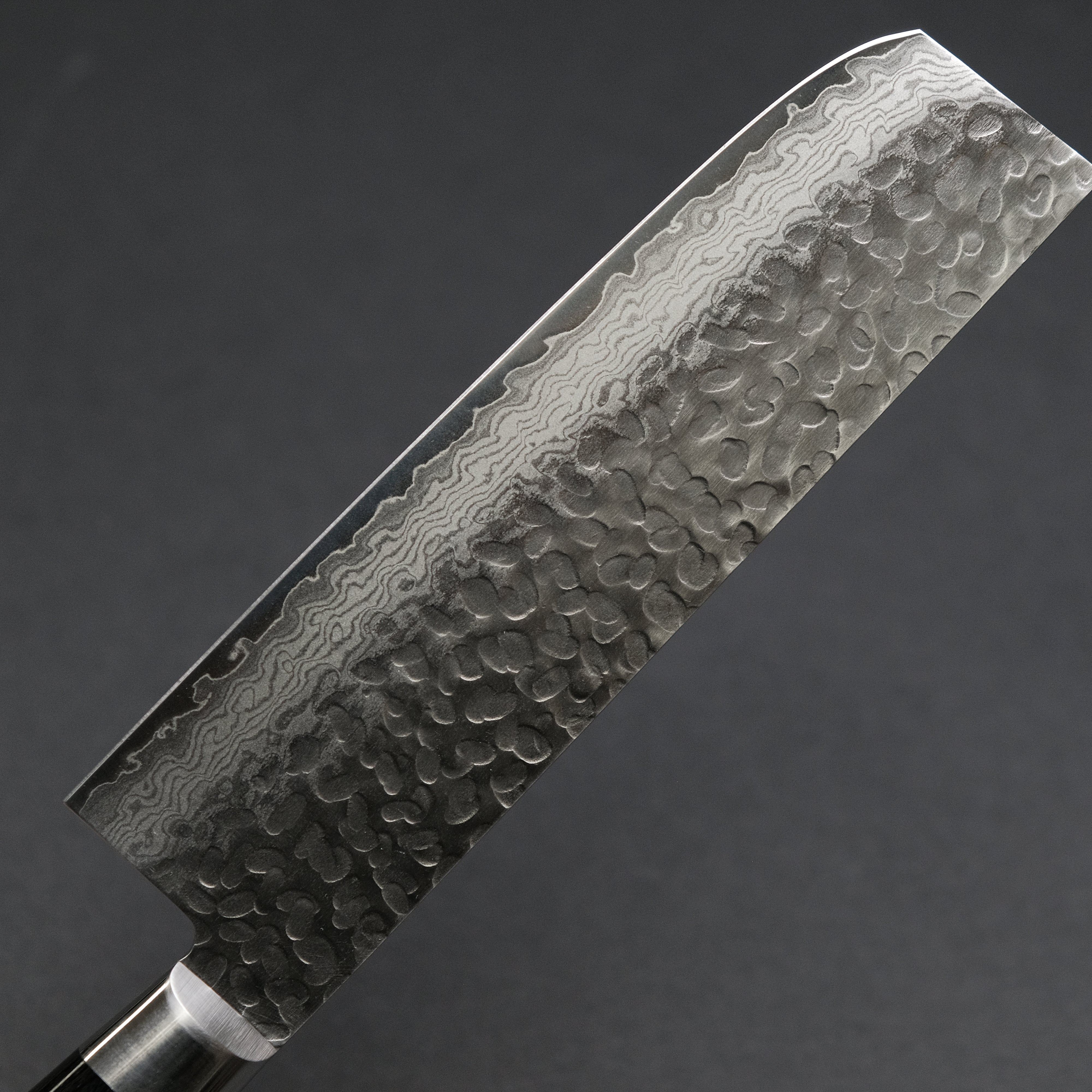 Hitohira Imojiya ST Tsuchime Damascus Nakiri Knife with Pakka Wood Handle - Premium Japanese Chef Knife for Slicing Vegetables, Fruits & Herbs - Perfect for Home Cooks & Professional Chefs
