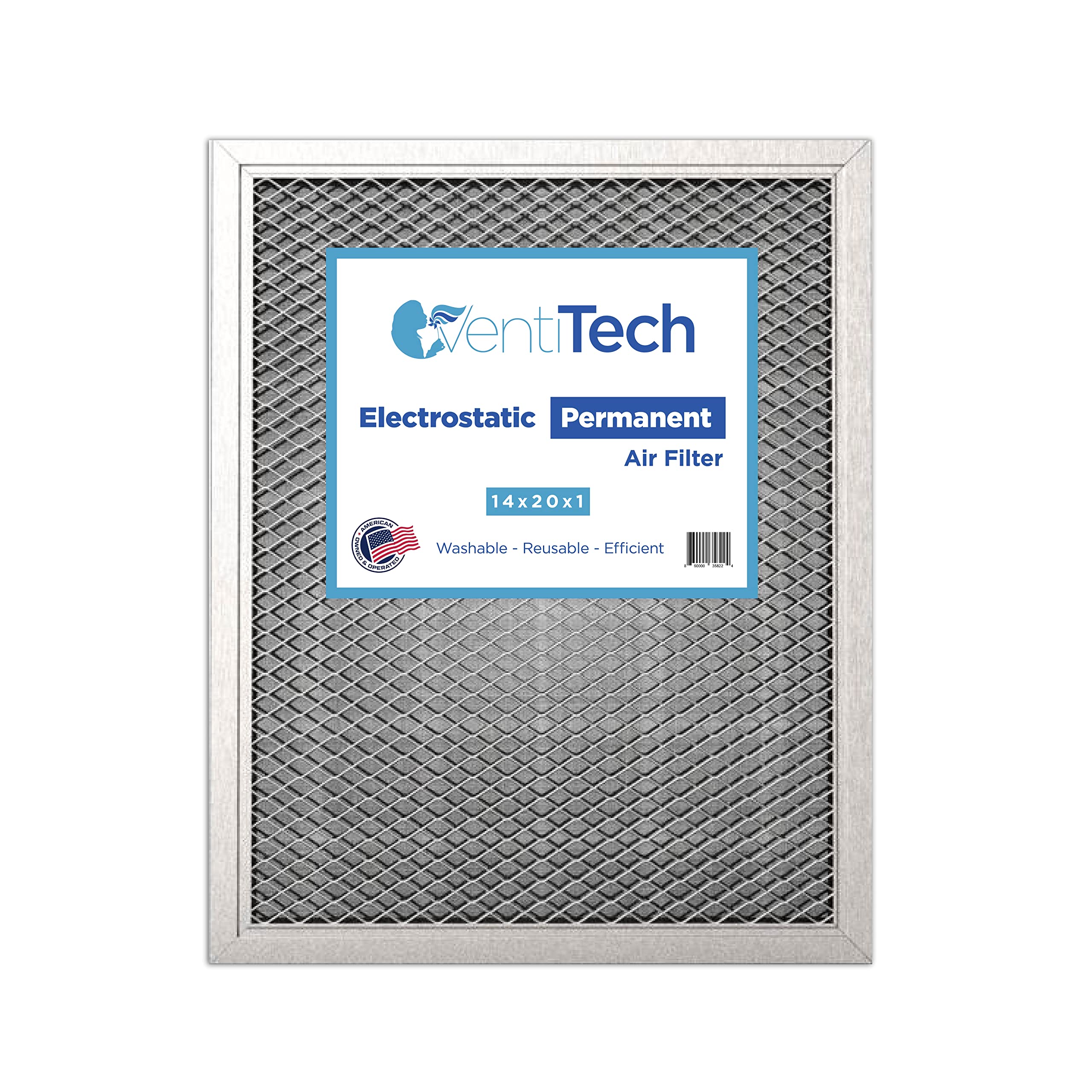14x20x1 Washable Electrostatic Air Filter - Reusable HVAC & Furnace Filter for Cleaner Air | Perfect for Home, Office & Commercial Use