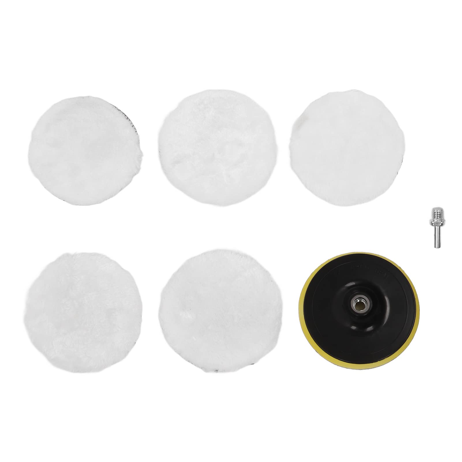 Aramox 6-Piece Car Polisher Pad Set - Plush Washable Buffing Pads with Wheel for Car Polishing Machines - Perfect for Detailing, Waxing & Paint Correction