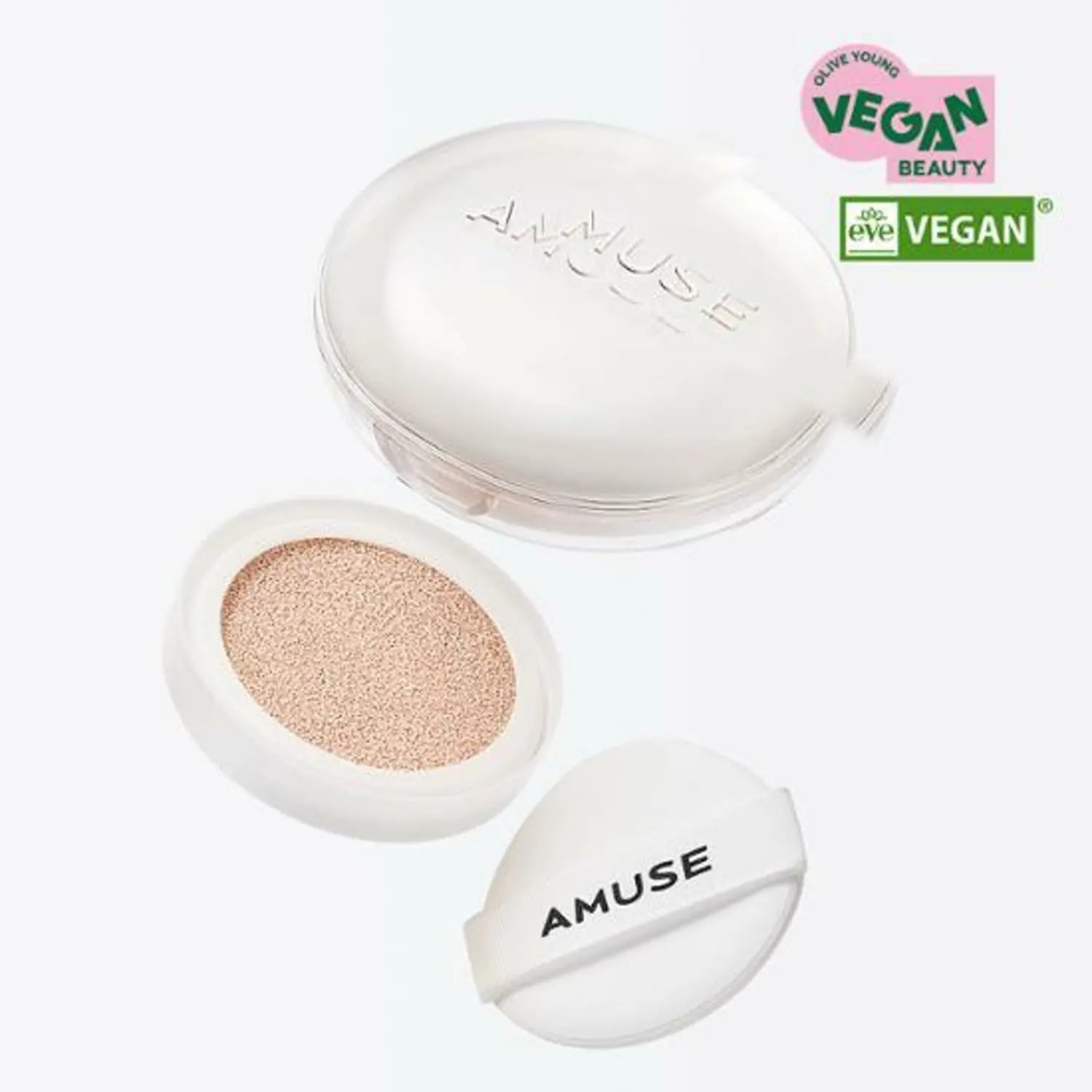 AMUSE Ceramic Skin Perfector Cushion Puff 5P - Premium Makeup Sponge for Flawless Foundation Application | Perfect for Daily Makeup & On-The-Go Touch Ups