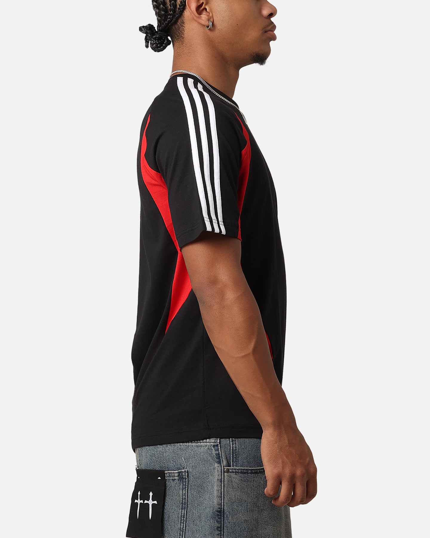 Adidas Archive T-Shirt for Men - Black & Better Scarlet Color - Casual Wear, Street Style, Gym & Everyday Outfits