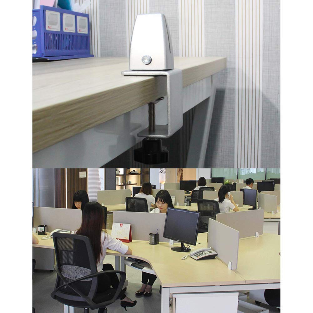 Aluminum Alloy C-Shaped Partition Bracket Clips - 4PCS Office Desk Divider Clamp Holder for Glass Screens & Room Dividers | Perfect for Workspace Organization & Privacy Solutions