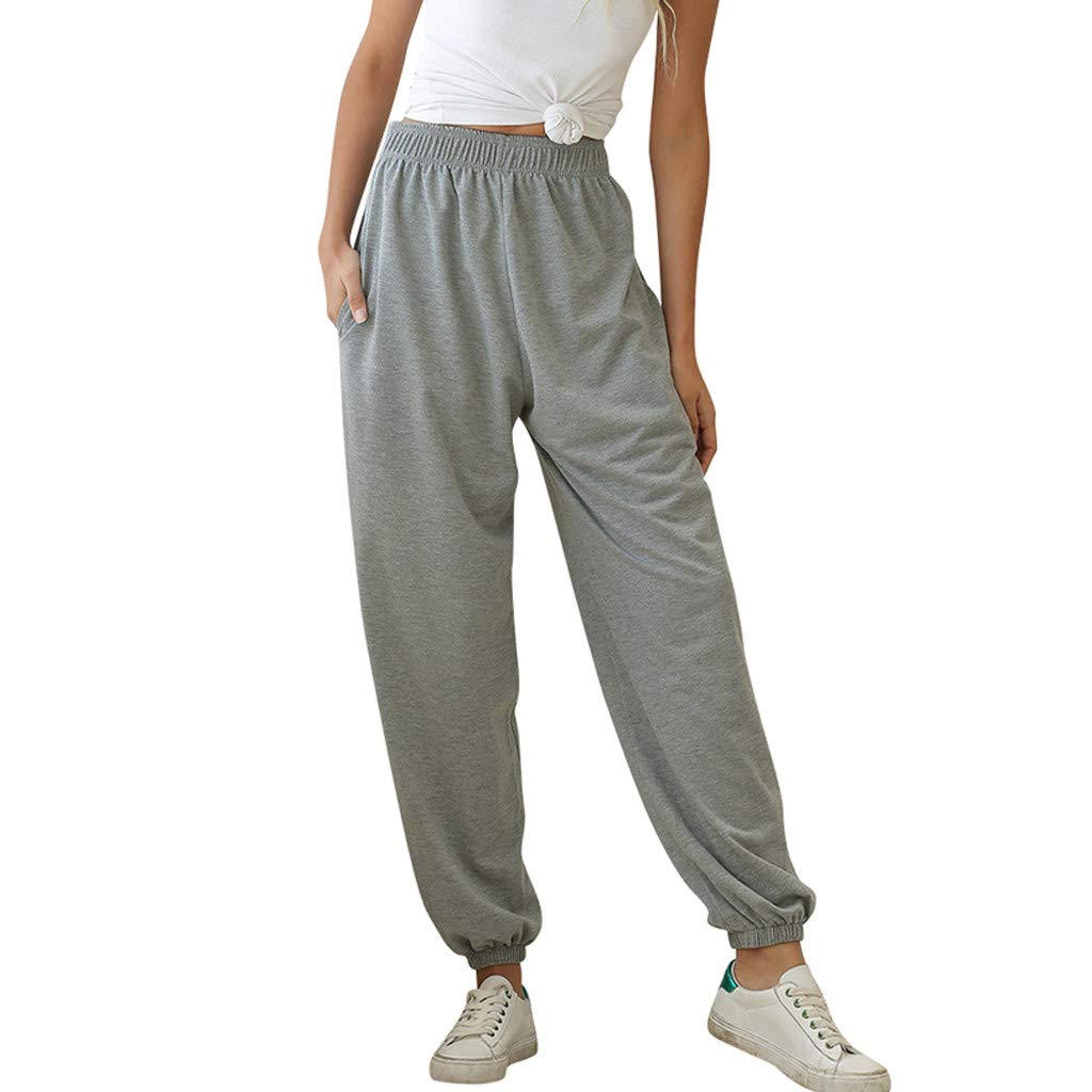**iLXHD Women's Workout Lounge Pants with 2 Pockets - Elastic Waist Joggers, Sweatpants & Leggings for Yoga, Running & Casual Wear**