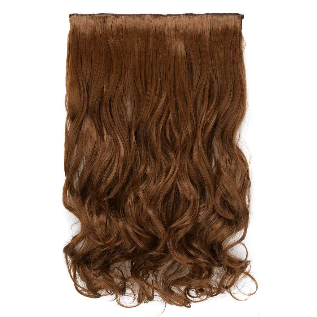 RemeeHi 100% Remy Human Hair Extensions - 5 Clip-in One Piece (80g, 25cm/22 Inch) Dark Chocolate Brown #6 | Natural Looking Hair Extensions for Volume & Length | Perfect for Parties, Weddings & Daily Styling