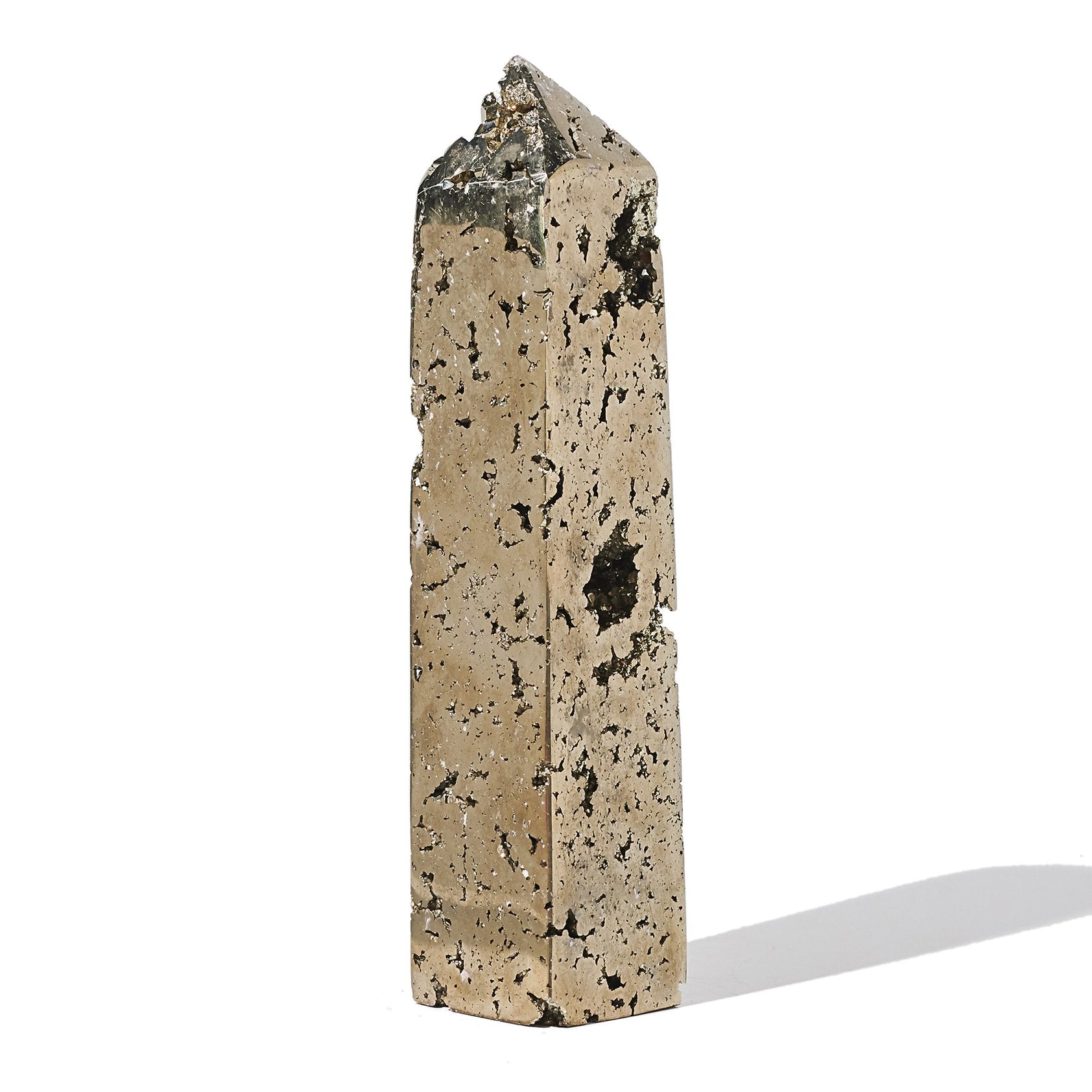 Natural Pyrite Tower - Healing Crystal for Home & Office Decor, Feng Shui, Meditation & Energy Balancing | Perfect for Spiritual Growth, Stress Relief & Positive Vibes