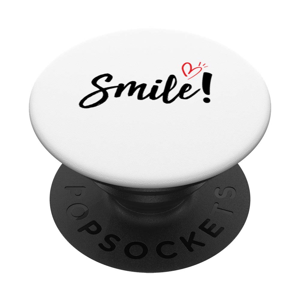 Smile Word Heart PopSockets PopGrip - Swappable Phone Grip for iPhone & Android - Cute Gift for Teen Girls & Best Friends - Perfect for School, Selfies & Everyday Use