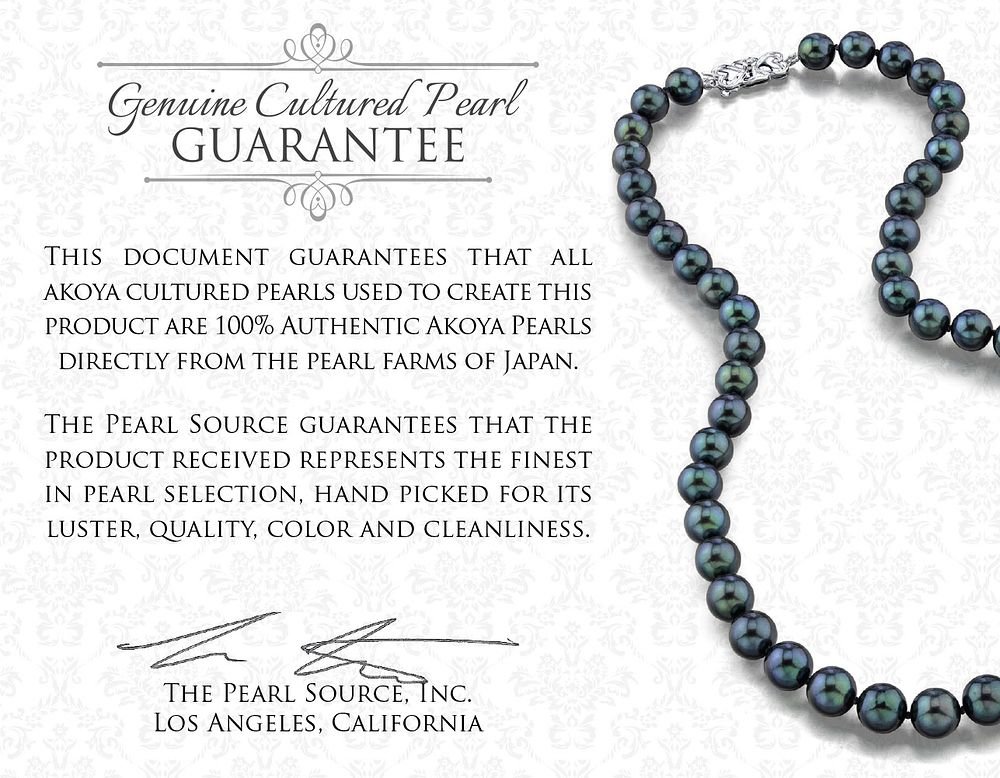 14K Gold Black Akoya Pearl Necklace for Women - Elegant & Timeless Jewelry for Parties & Weddings