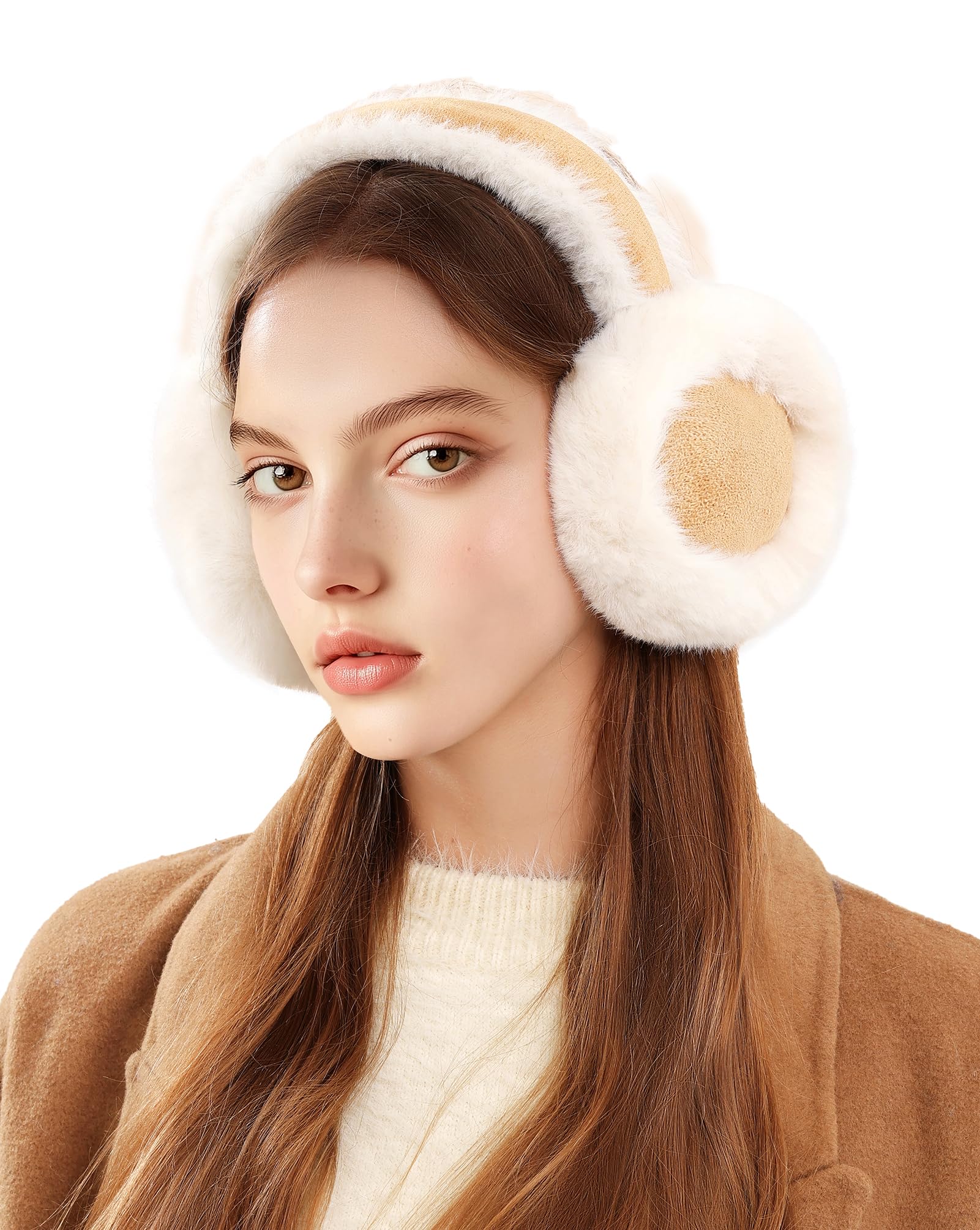 Cozy Winter Ear Muffs for Women - Soft Faux Fur Foldable Earmuffs, Warm Fuzzy Ear Warmers - Perfect for Cold Weather, Outdoor Activities & Fashion Accessories