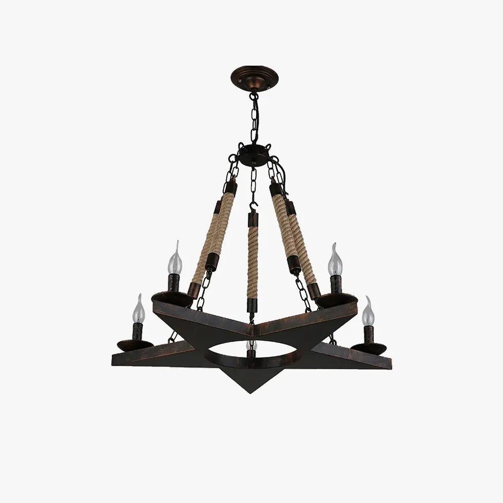 Vintage Star Candles Chandelier - Elegant Dining Room Lighting Fixture for Romantic Dinners & Home Decor