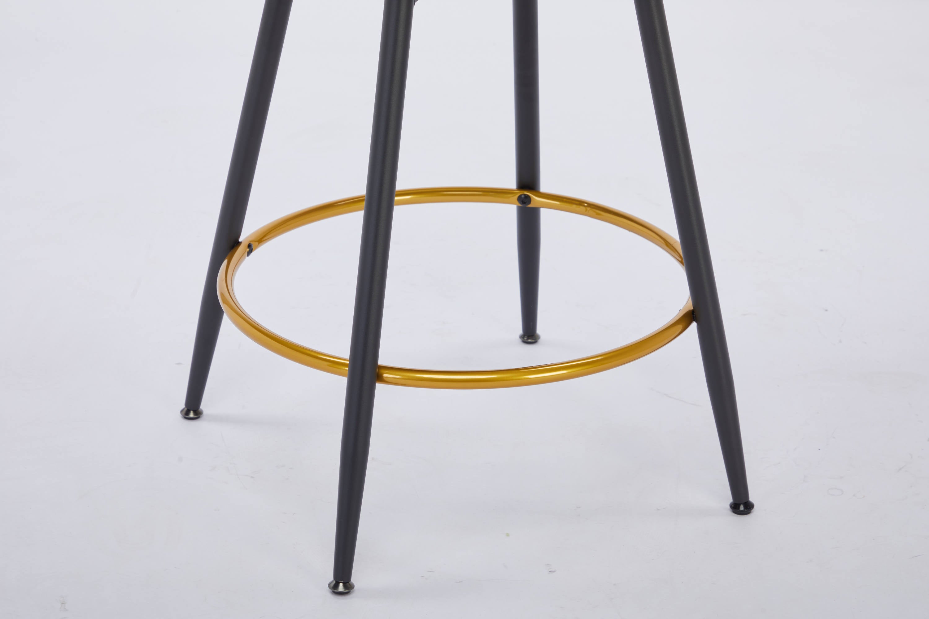 Set of 2 Counter Height Bar Stools - 360° Swivel Upholstered Barstools with Back Support & Sturdy Metal Legs, 26 Inch Seat Height, Soft Velvet Fabric, Gold Footrest - Perfect for Kitchen Islands, Breakfast Bars & Home Bars