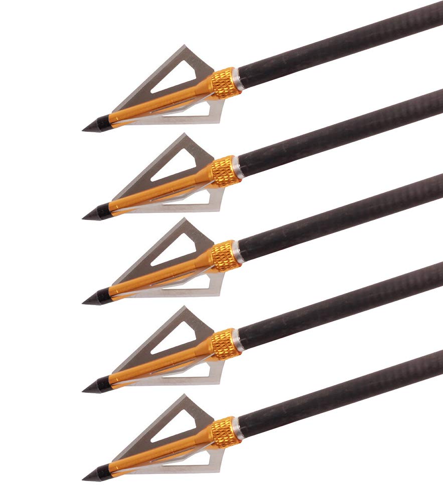 Carbon Crossbow Bolts 12 Pack with Broadheads - Hunting Arrows for Archery & Target Practice